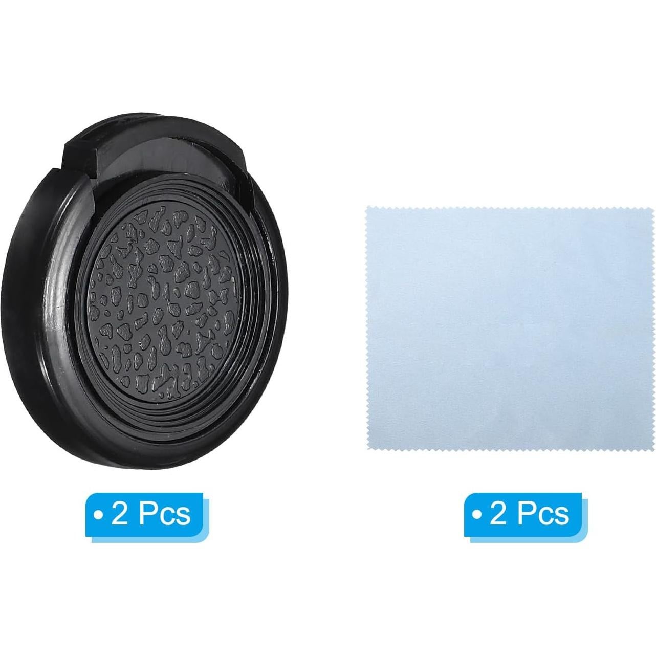 Tapa de Lente PATIKIL 25mm - Paquete de 2 con Paño Microfibra