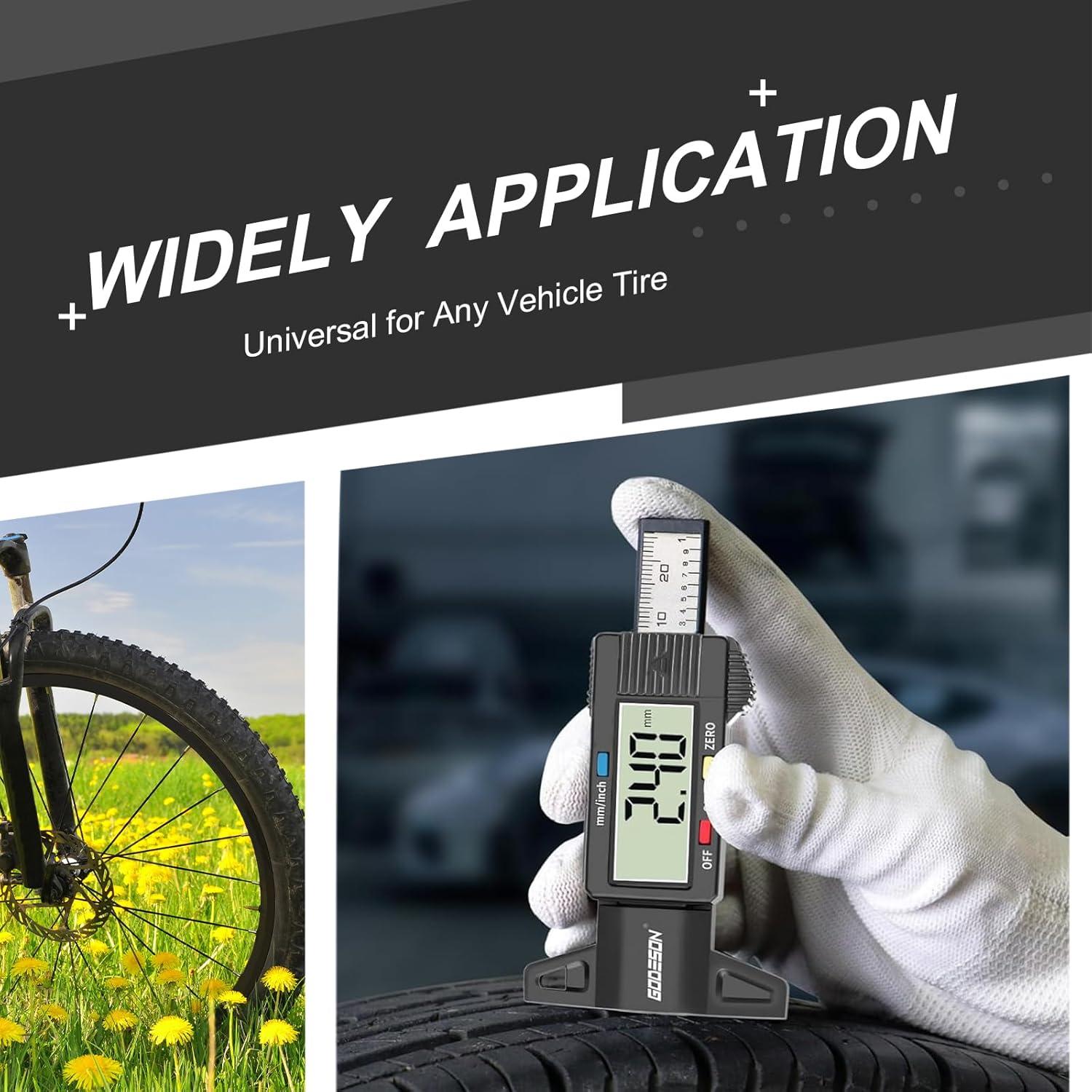 Medidor Digital de Profundidad de Banda de Neumáticos Godeson 0-25.4mm
