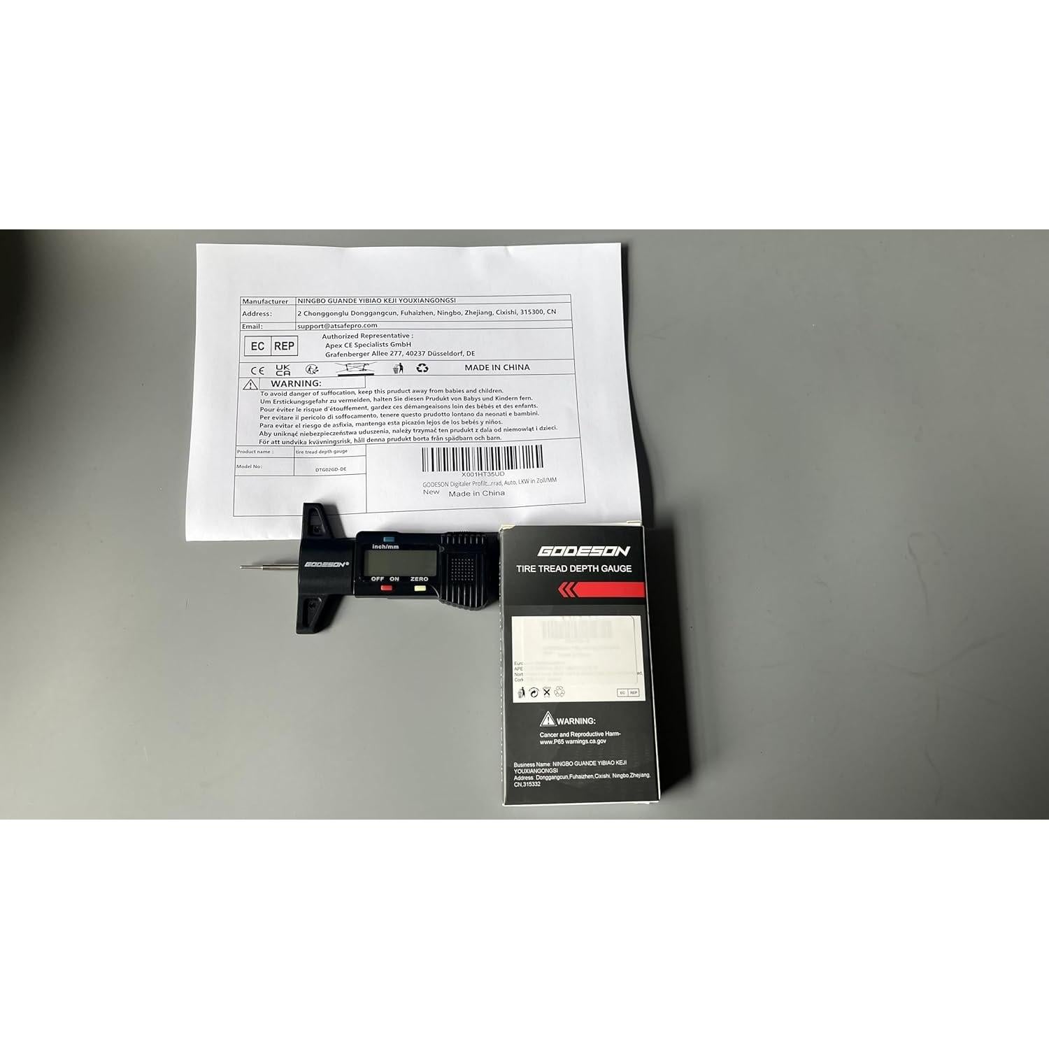 Medidor Digital de Profundidad de Banda de Neumáticos Godeson 0-25.4mm