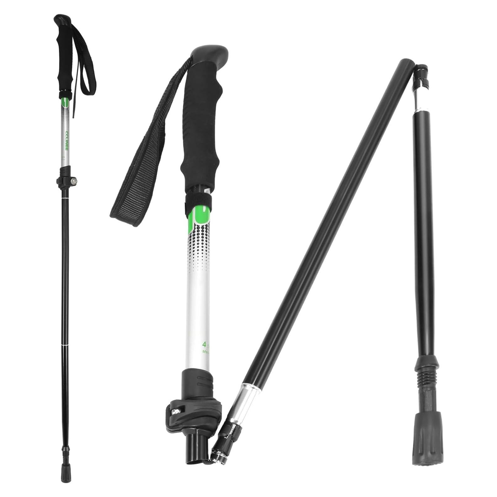 Bastón de Senderismo Plegable CLINE 135 cm Aluminio Negro