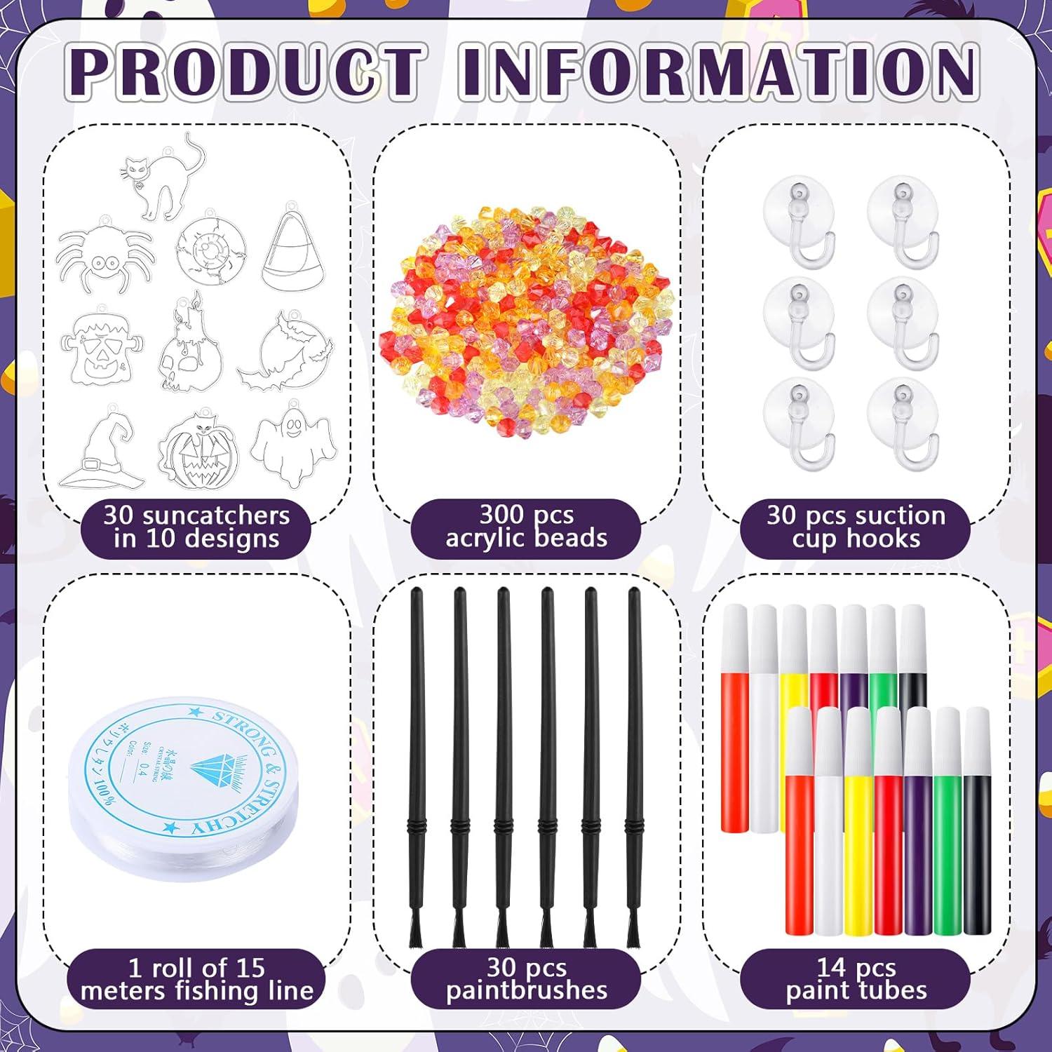Kit de Manualidades Halloween Sonwyoung 30 Suncatchers Brillantes