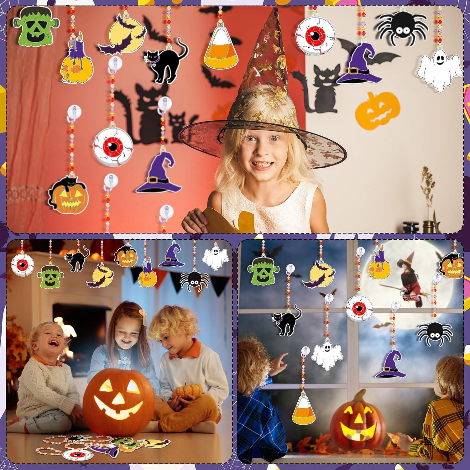 Kit de Manualidades Halloween Sonwyoung 30 Suncatchers Brillantes