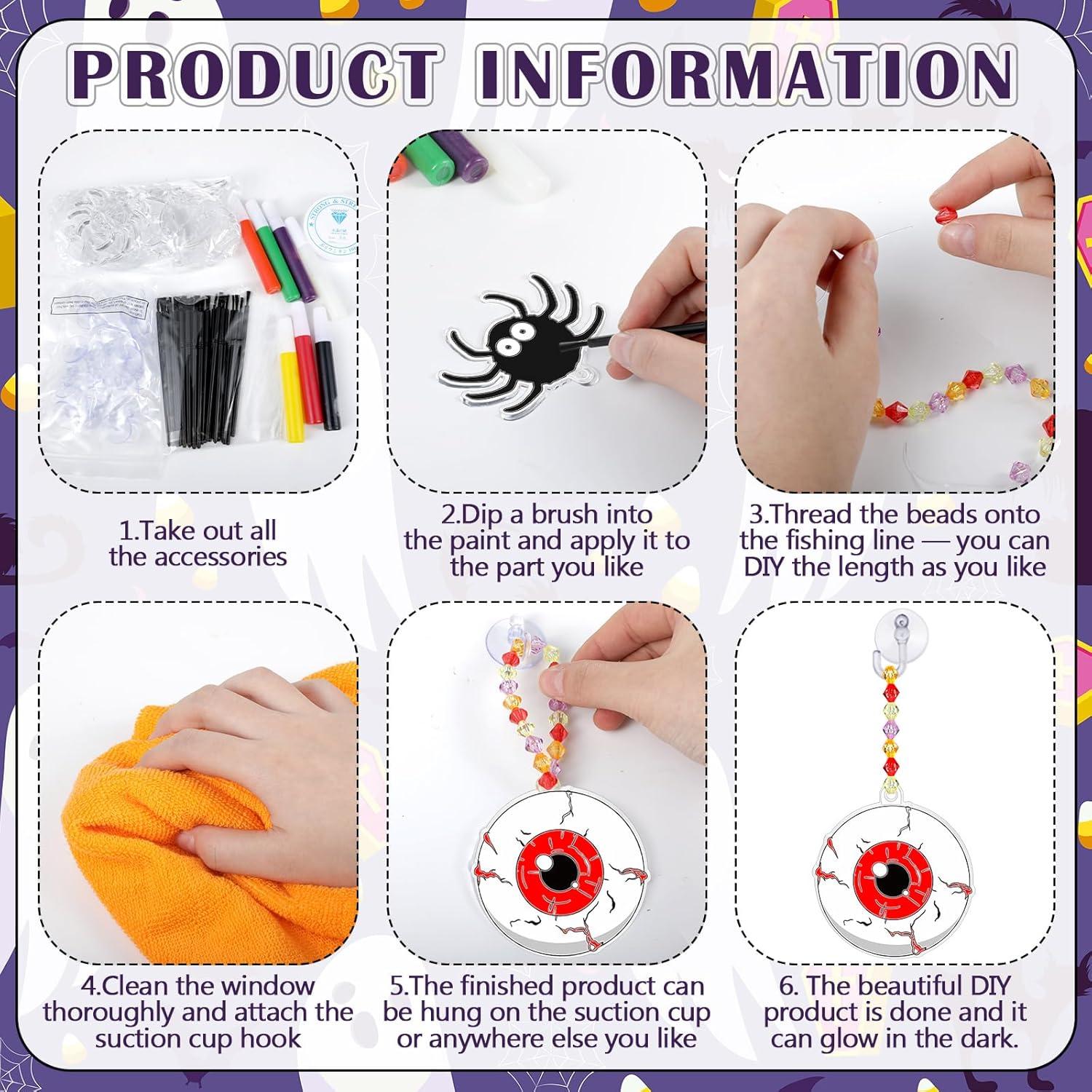 Kit de Manualidades Halloween Sonwyoung 30 Suncatchers Brillantes