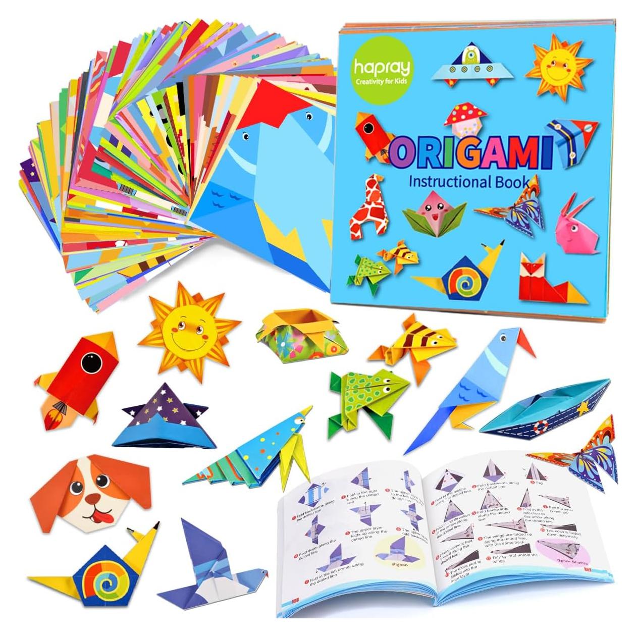 Kit de Origami para Niños Hapray con 98 Hojas y Guía
