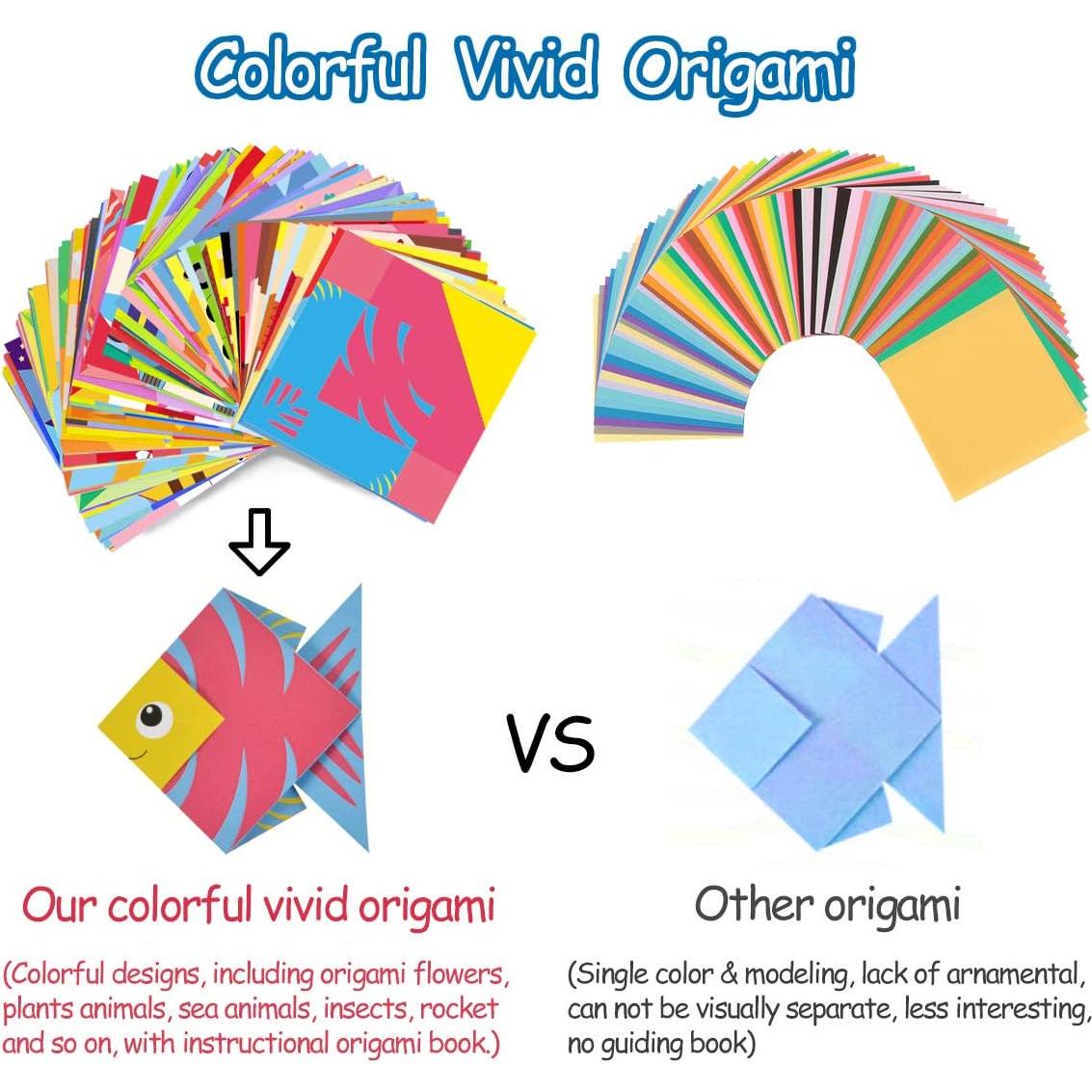 Kit de Origami para Niños Hapray con 98 Hojas y Guía