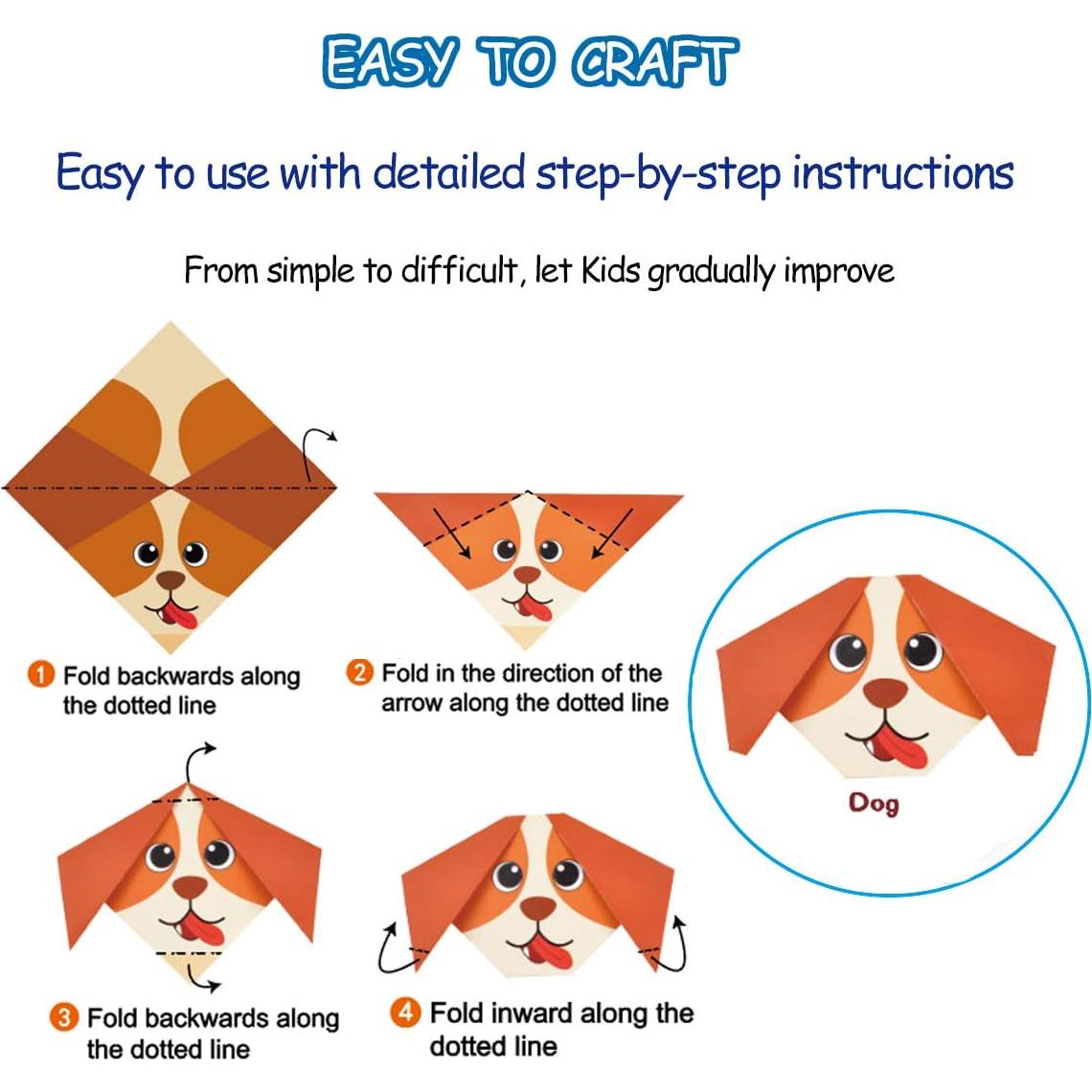 Kit de Origami para Niños Hapray con 98 Hojas y Guía