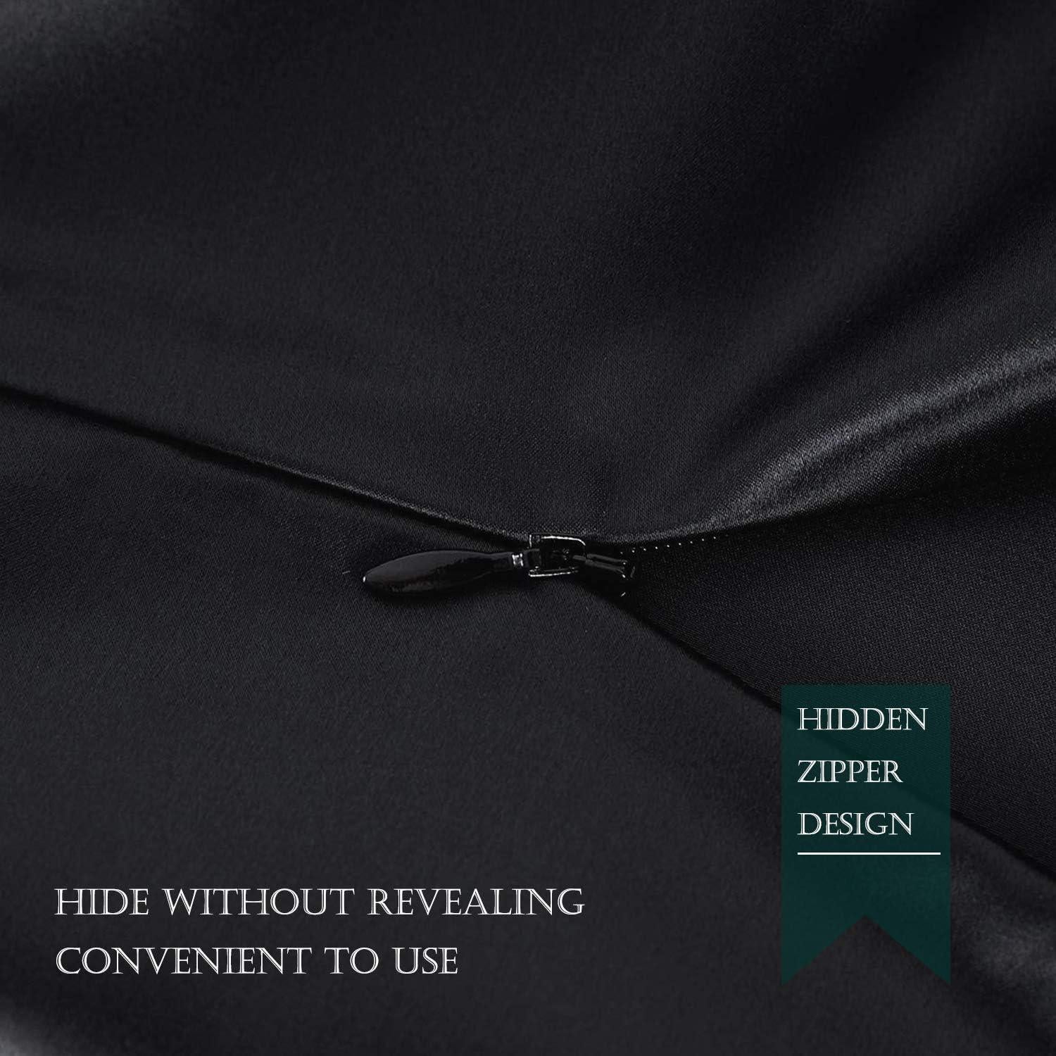 Funda de Almohada de Seda Morera HandSun Estándar 50x66cm Negro