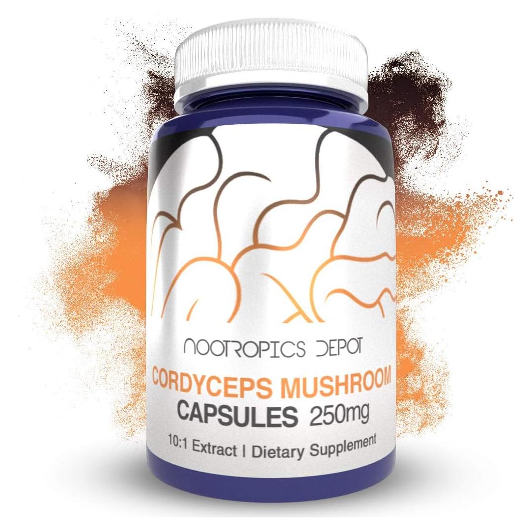 Cápsulas de Hongo Cordyceps Nootropics Depot 250mg 60ct
