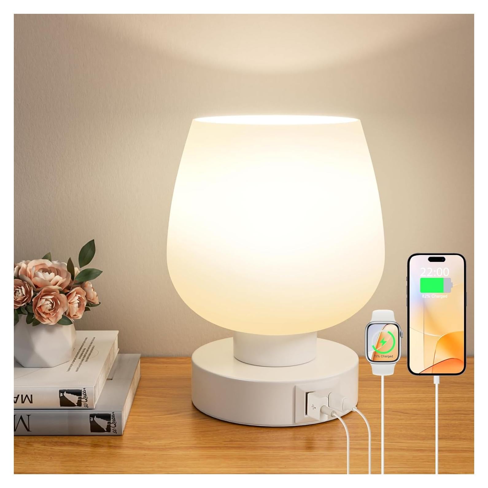 Lámpara de Mesa Táctil Seealle con Carga USB y 3 Niveles