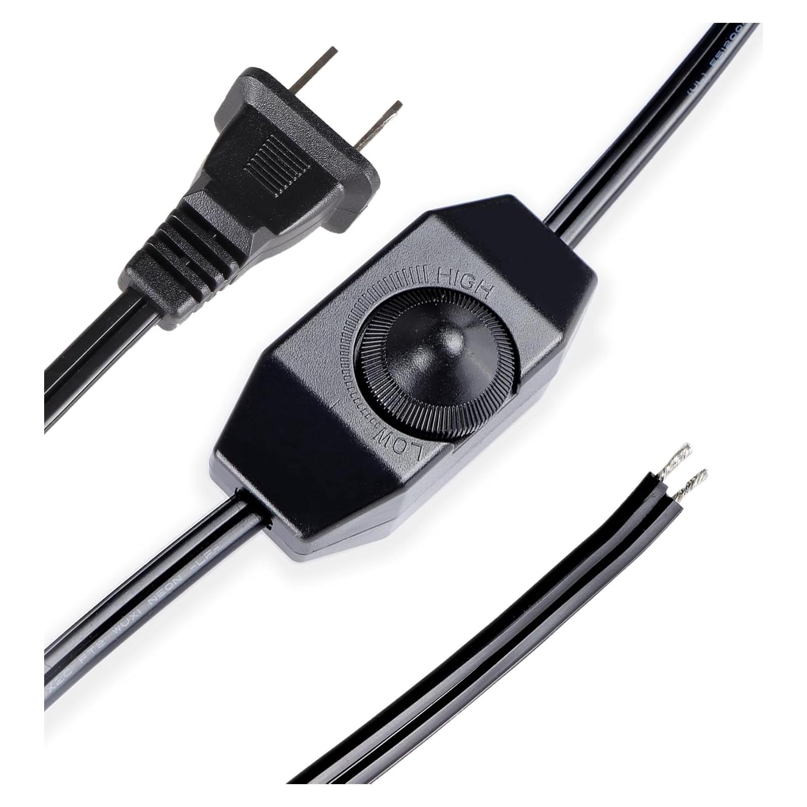 Interruptor Regulable Leymays 1.8M para Lámparas 100W Negro