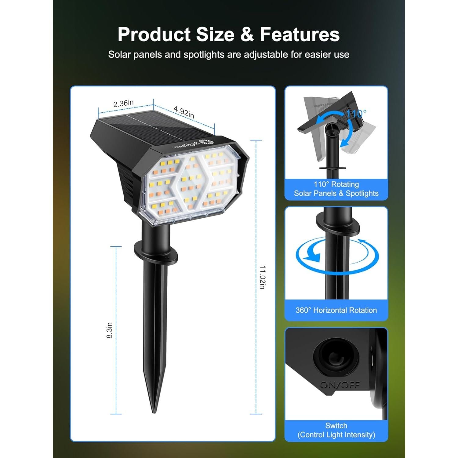 Luces Solares Spot Exteriores Brightown 4 Pack 2 Colores