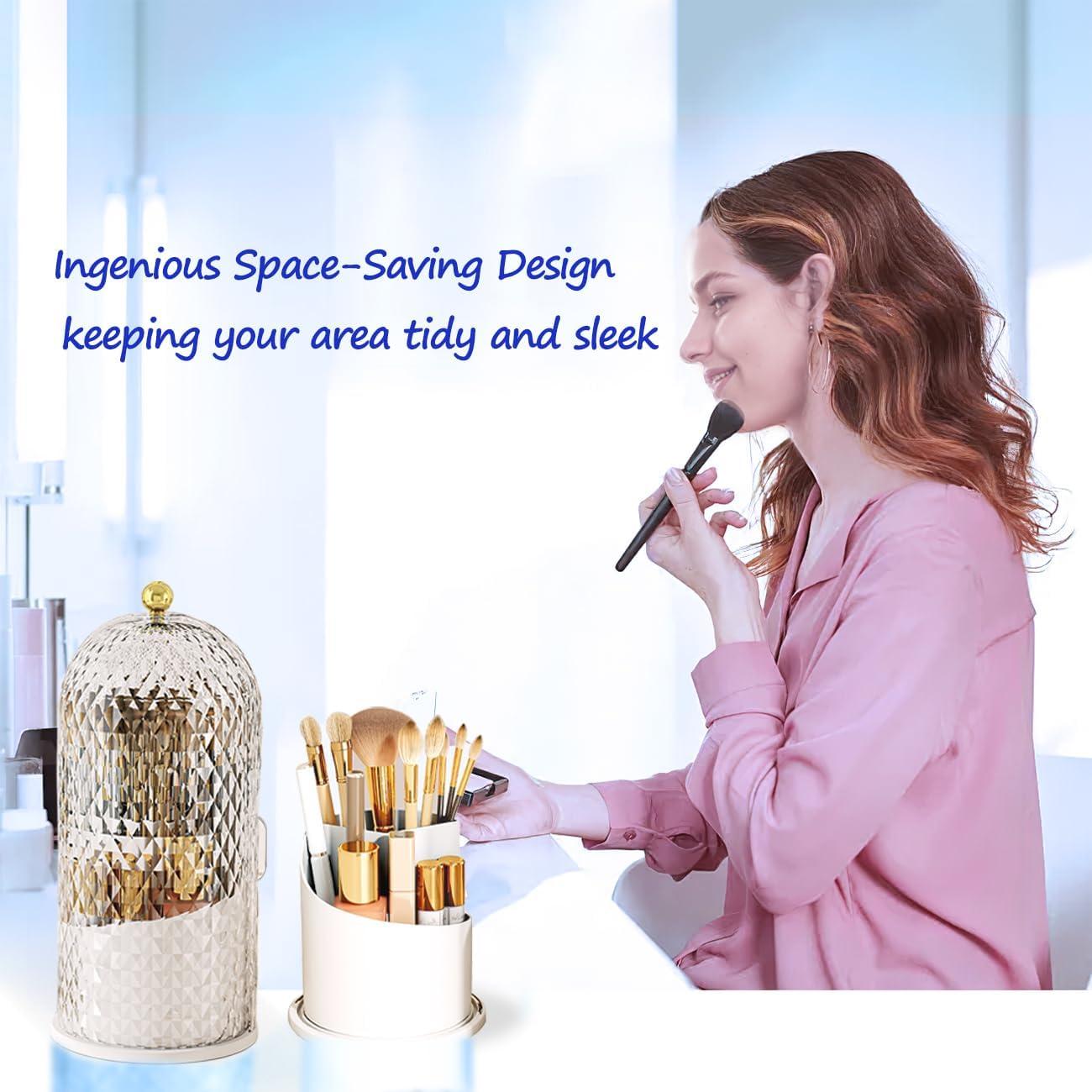 Soporte Organizador de Brochas JIANGLAI Negro 360° Transparente