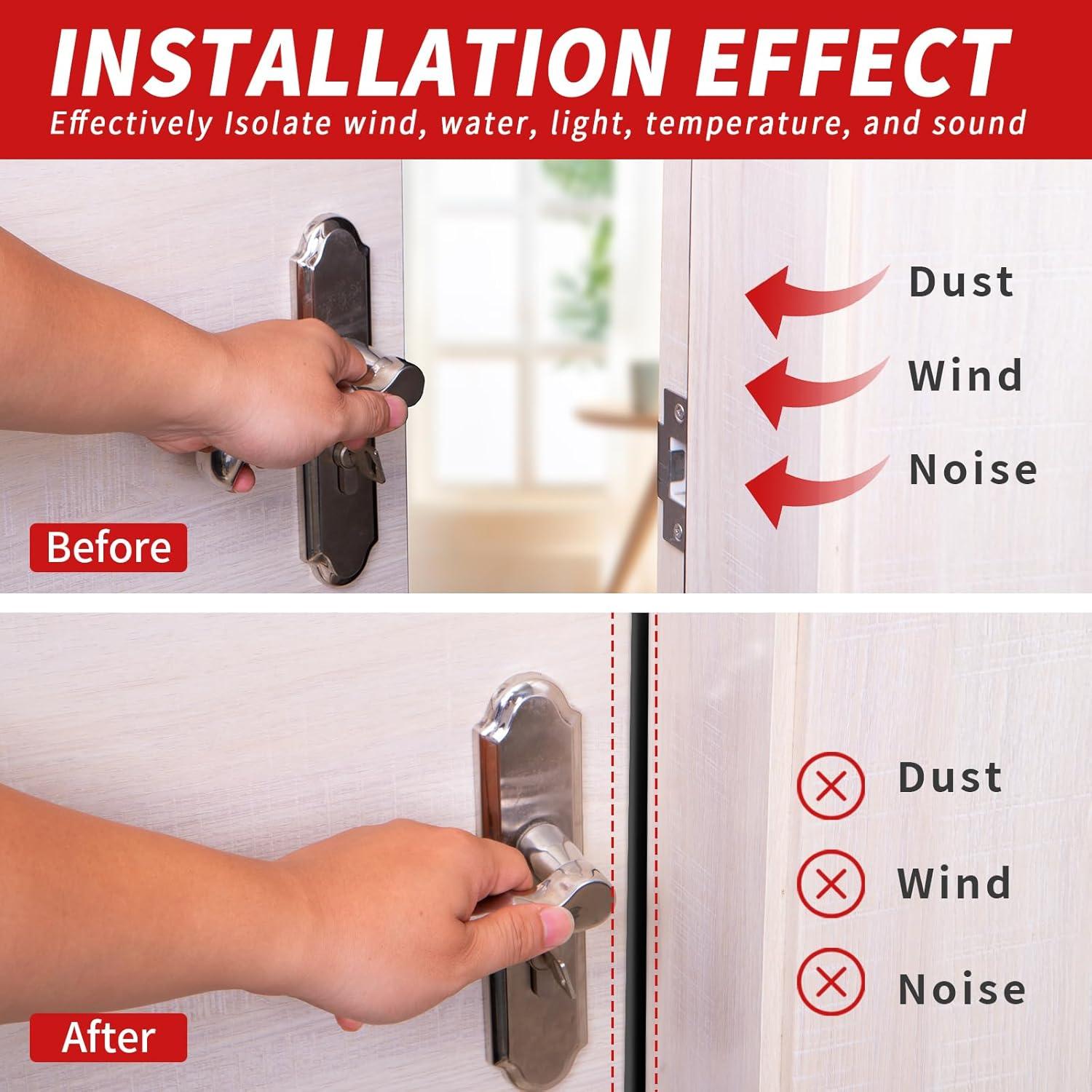 Sello de Puerta de Goma Fingwerk 6.1m Autoadhesivo Negro