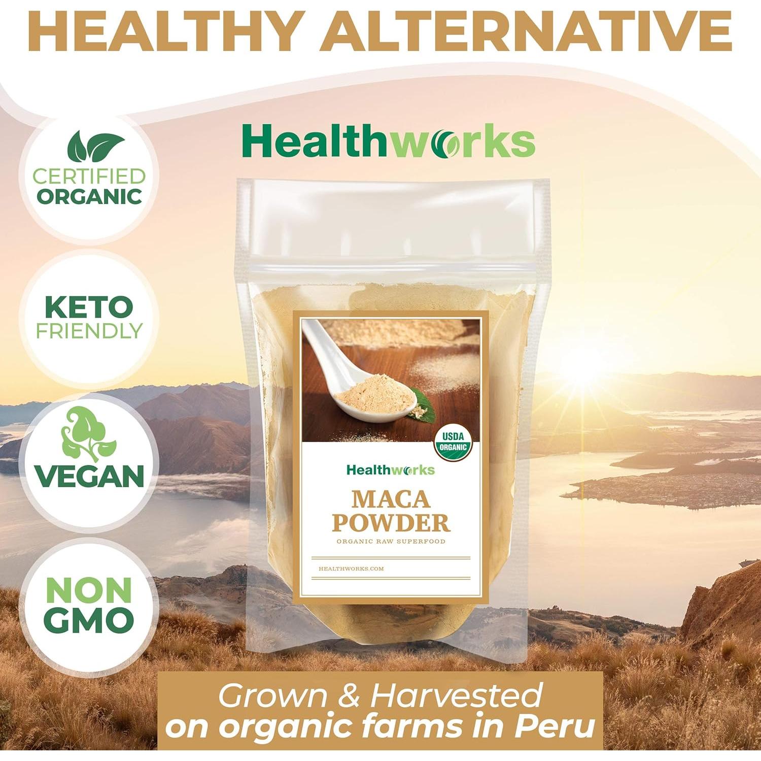 Polvo de Maca Orgánica Healthworks 454 g - Superalimento Keto