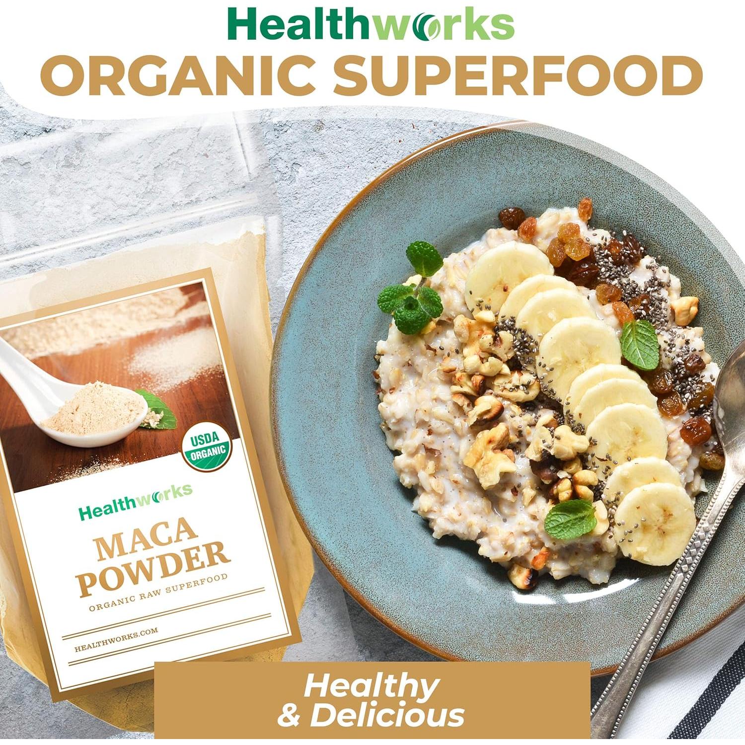 Polvo de Maca Orgánica Healthworks 454 g - Superalimento Keto