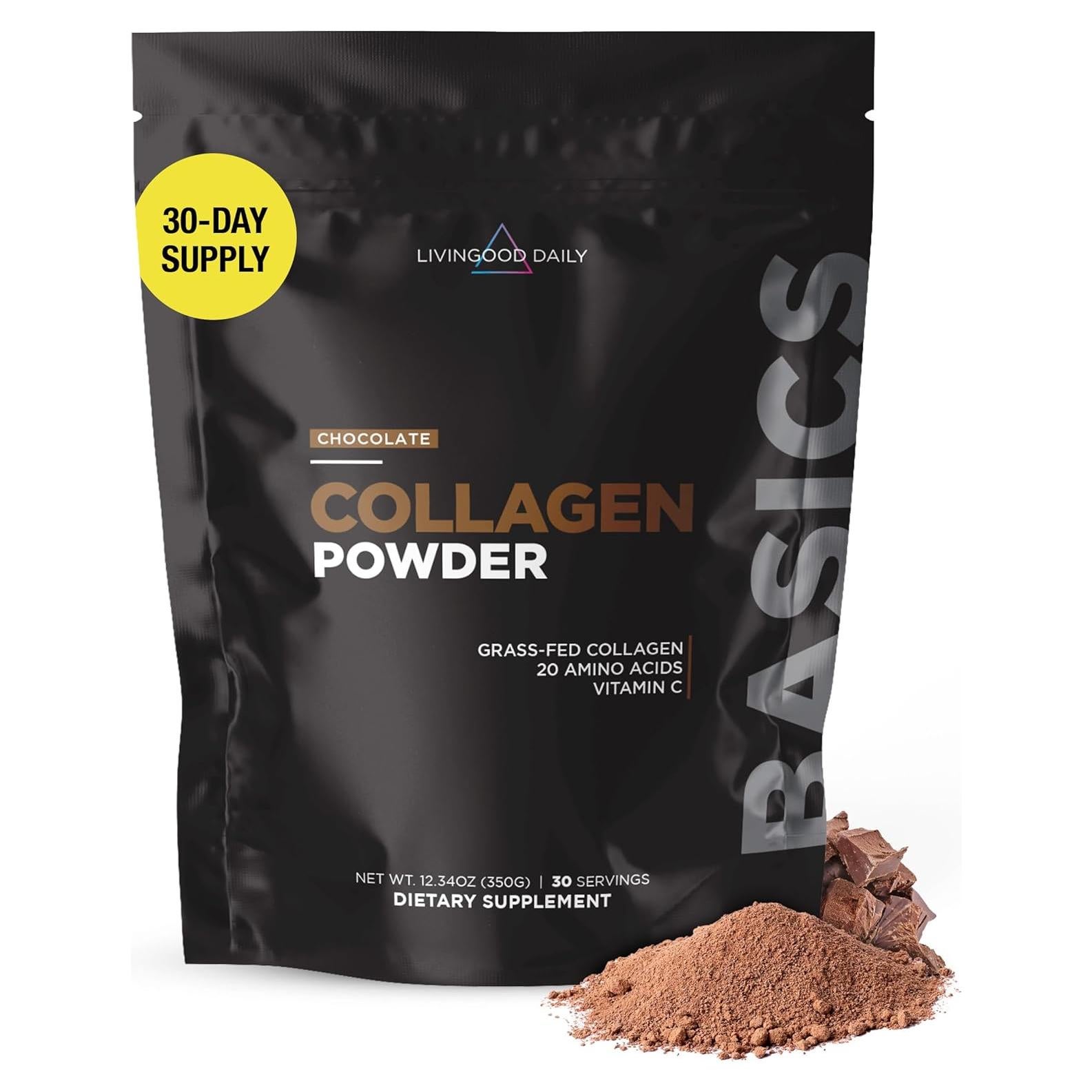 Polvo de colágeno chocolate Livingood Daily 348.7g con Vitamina C