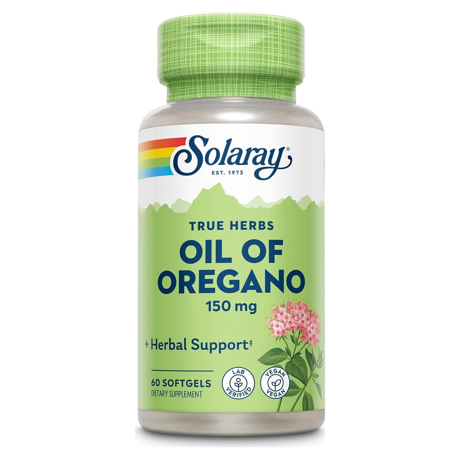 Aceite de Orégano Solaray 150 mg - 60 Cápsulas Blandas Veganas