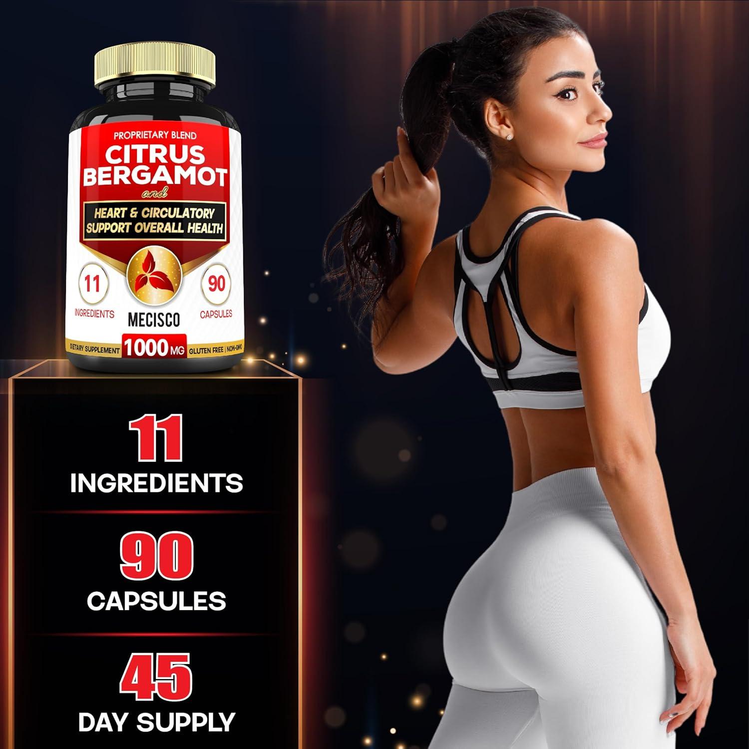 Suplemento de Bergamota Cítrica 1000mg Mecisco - 90 Cápsulas