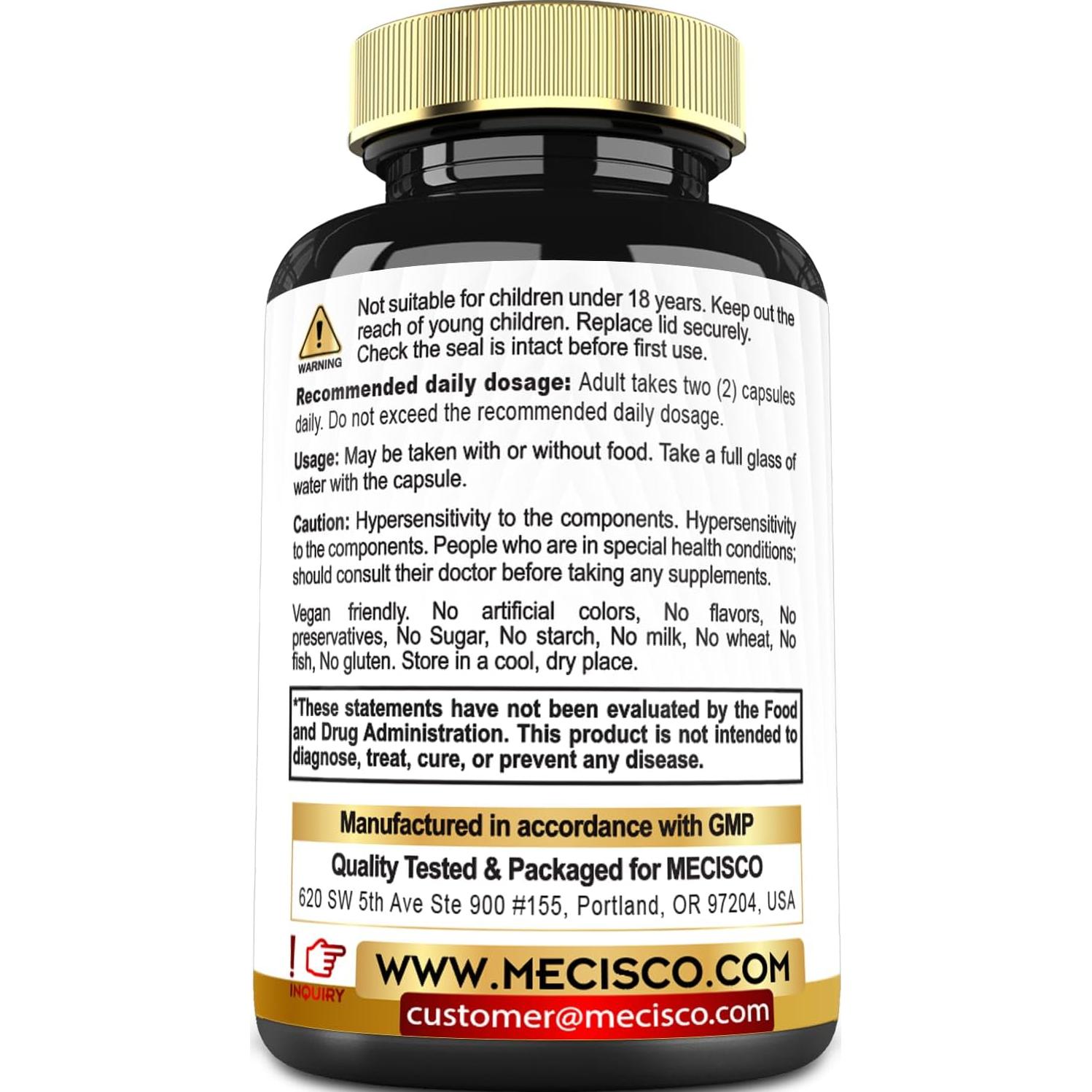 Suplemento de Bergamota Cítrica 1000mg Mecisco - 90 Cápsulas