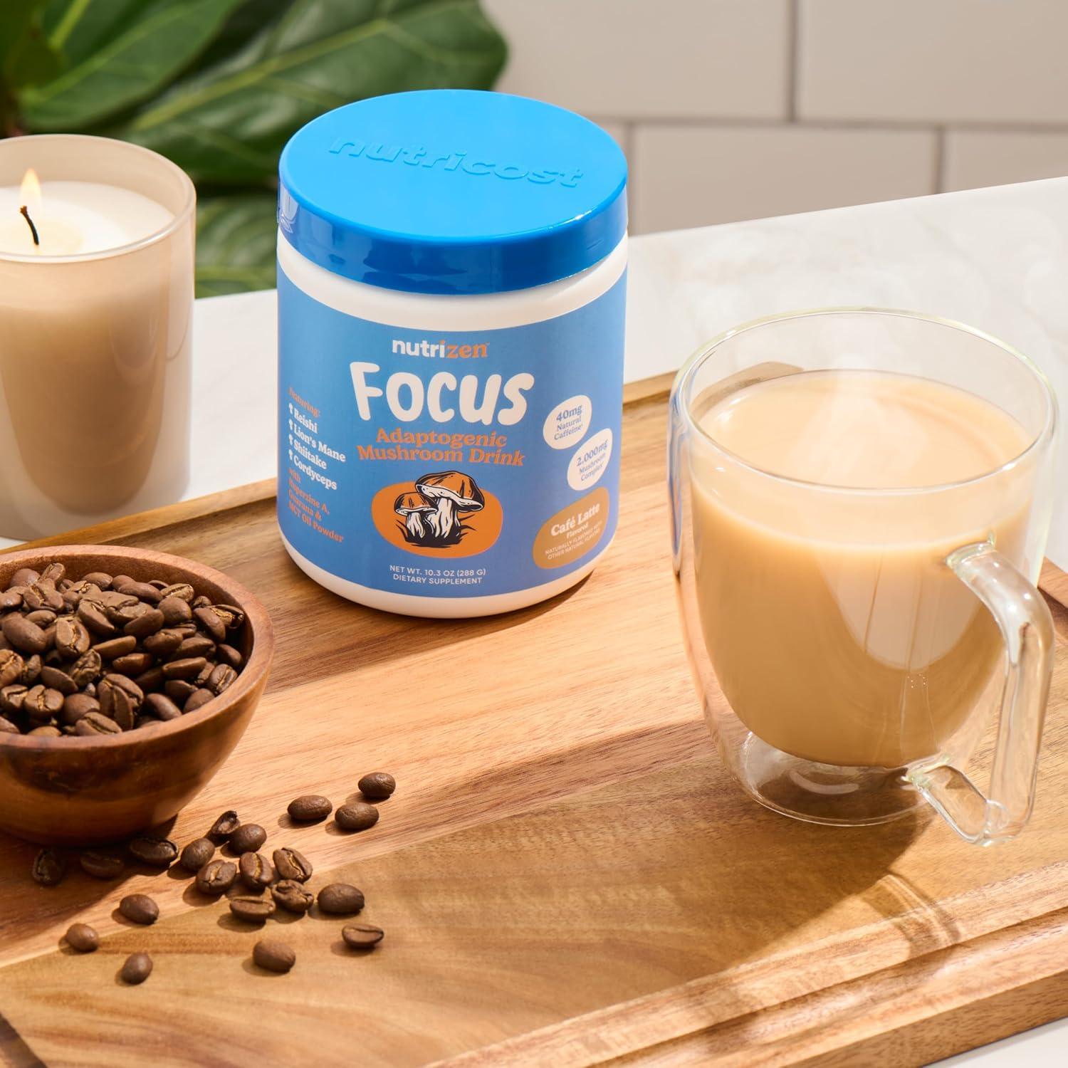 Bebida de Hongos Adaptógenos Nutrizen AM Focus Café Latte 30 Porciones