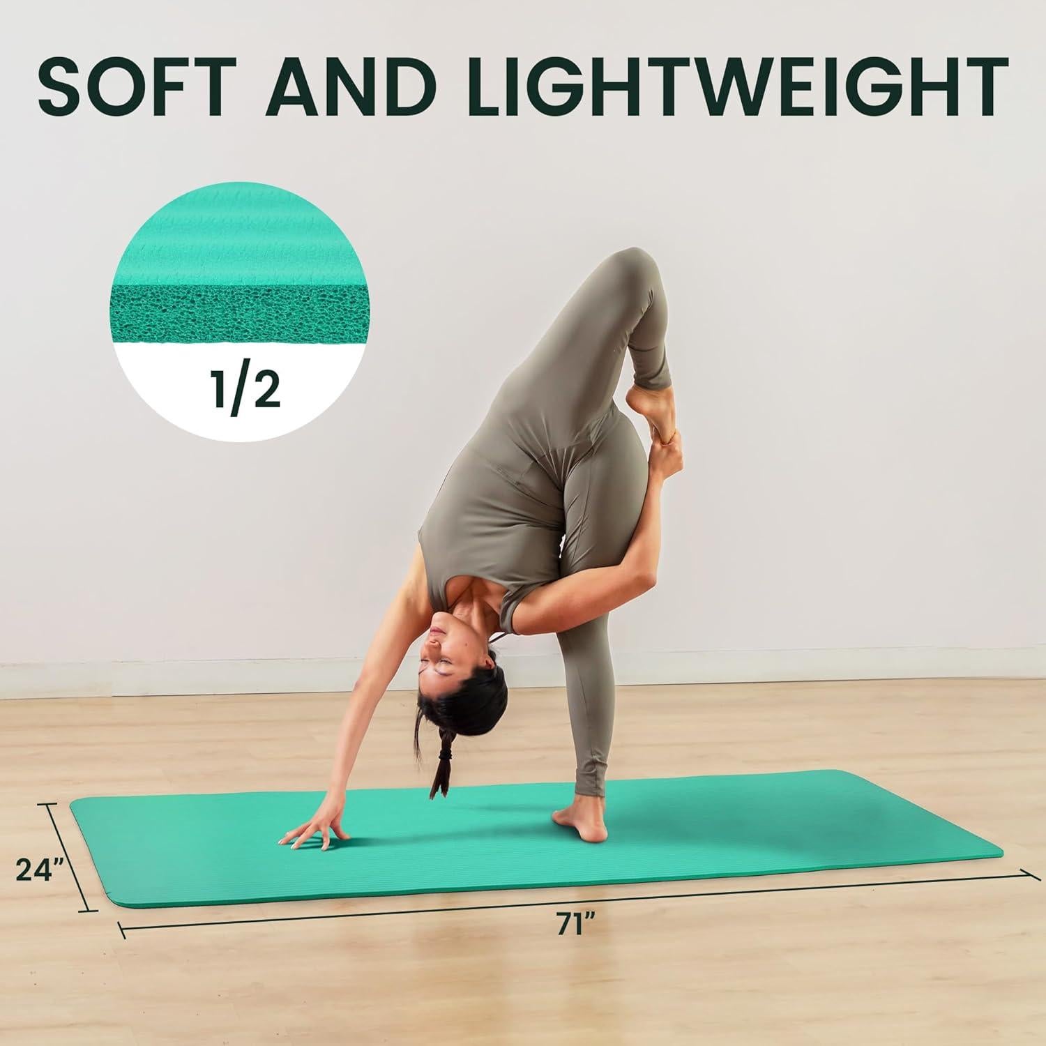 Estera de Yoga Fitvids Extra Gruesa 1.27 cm Antideslizante