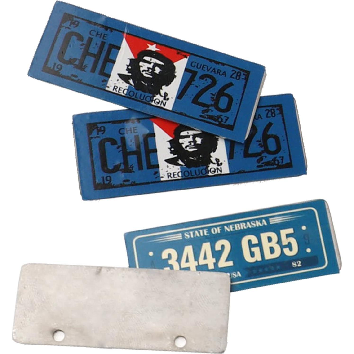 Kit de Placas de Licencia RC HIRCQOO 4 Piezas Metal 1/10