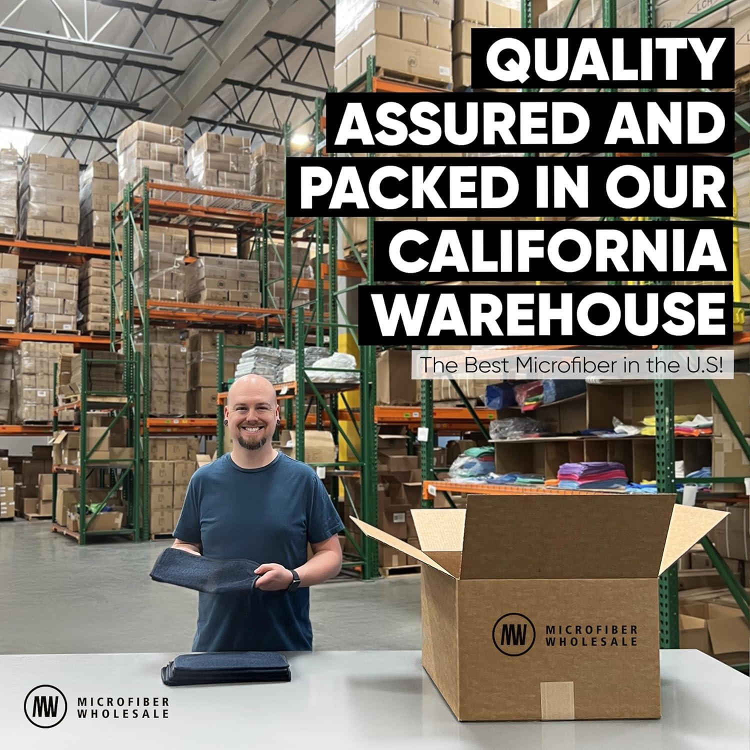 Paquete de 12 Paños de Microfibra Premium Microfiber Wholesale - Negro