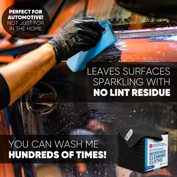 Paquete de 12 Paños de Microfibra Premium Microfiber Wholesale - Negro