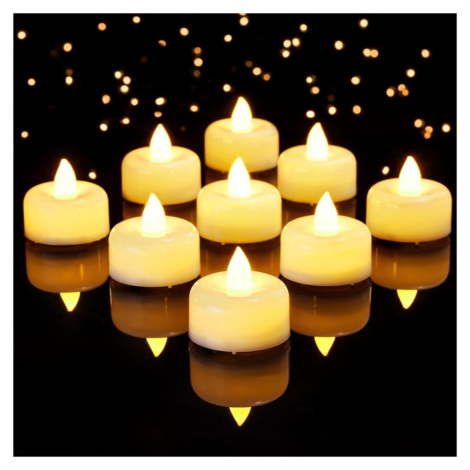 Paquete de 12 Velas LED Marfil con Temporizador 6H