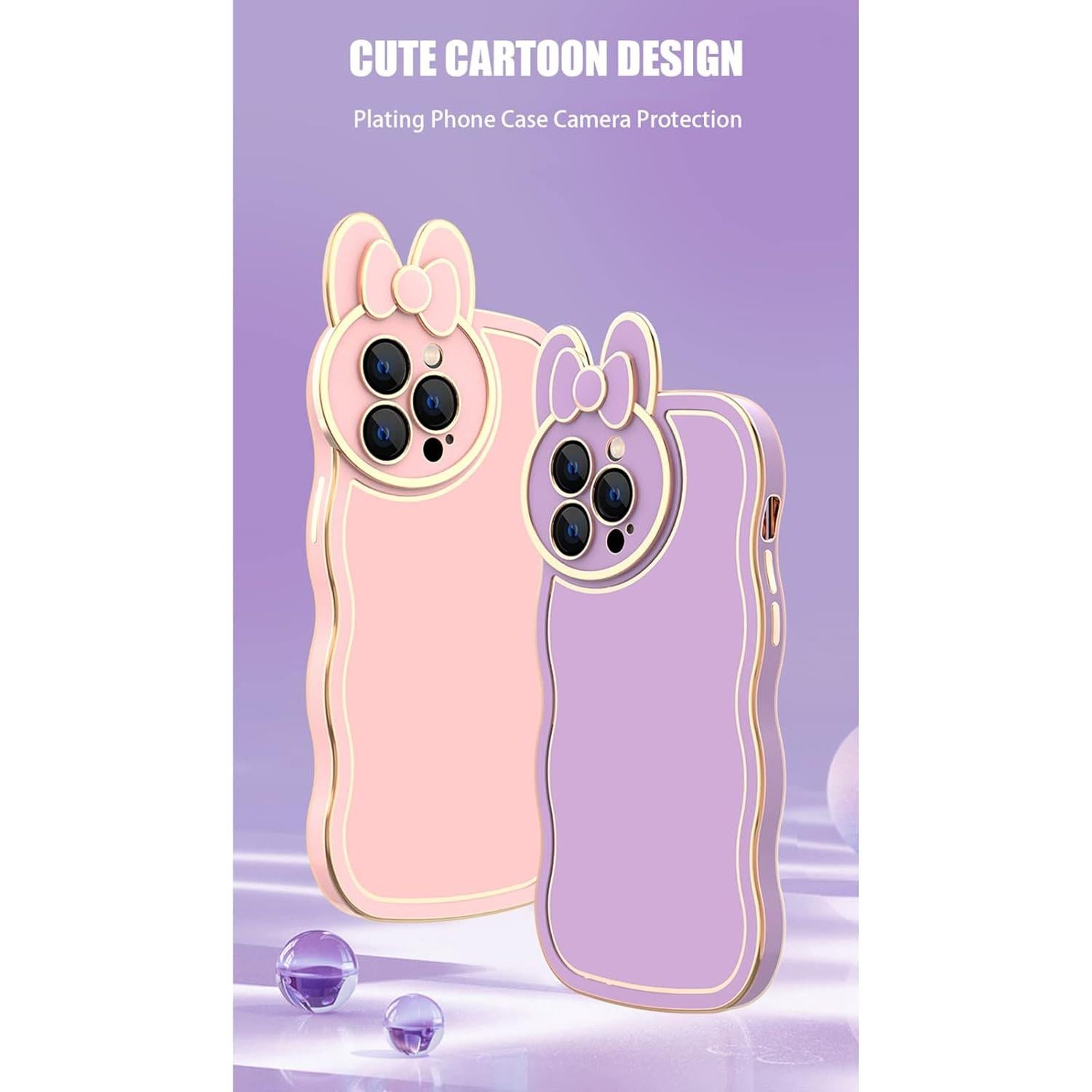 Funda de Plating Losin para iPhone 14 Pro Max - Cartoon 3D Negra