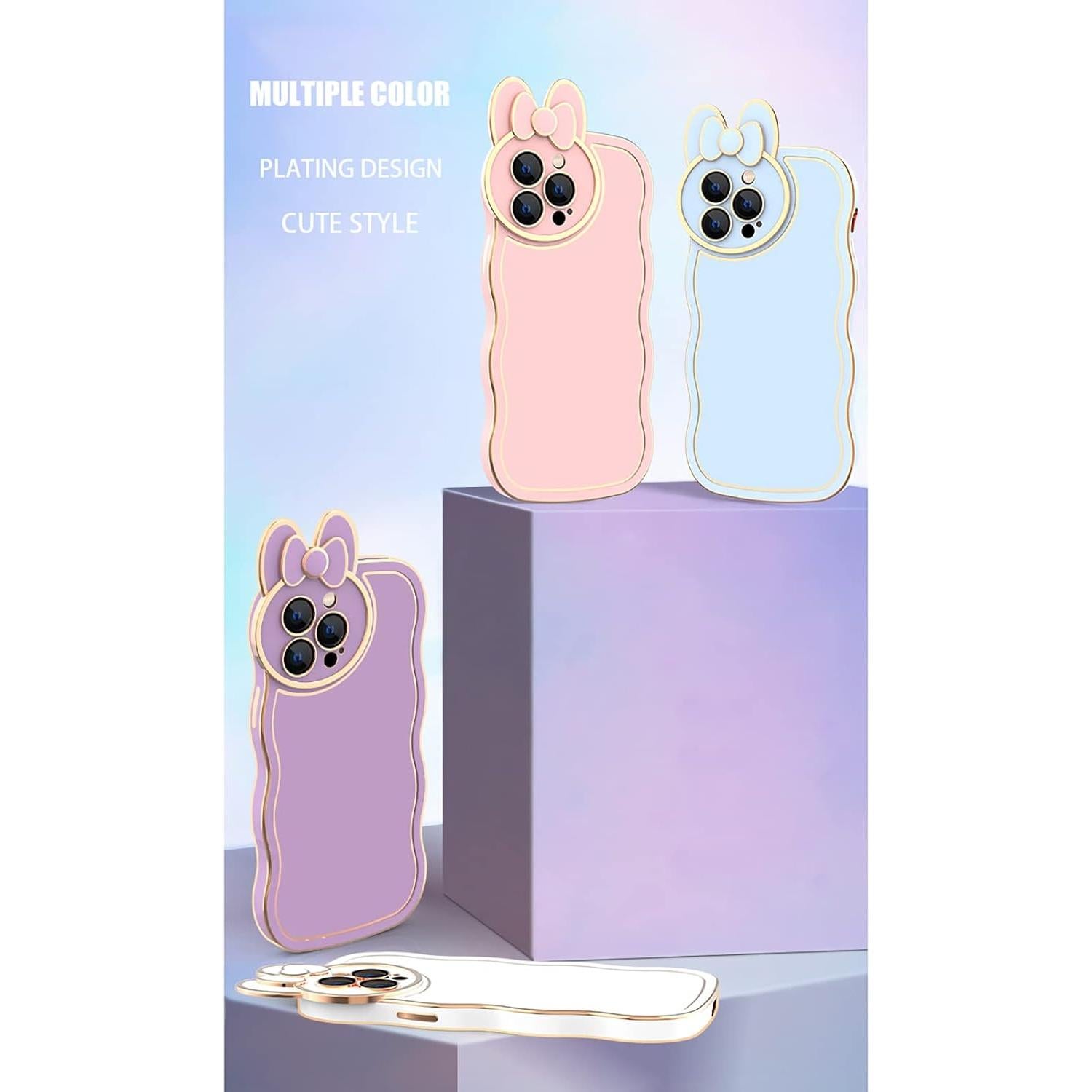 Funda de Plating Losin para iPhone 14 Pro Max - Cartoon 3D Negra