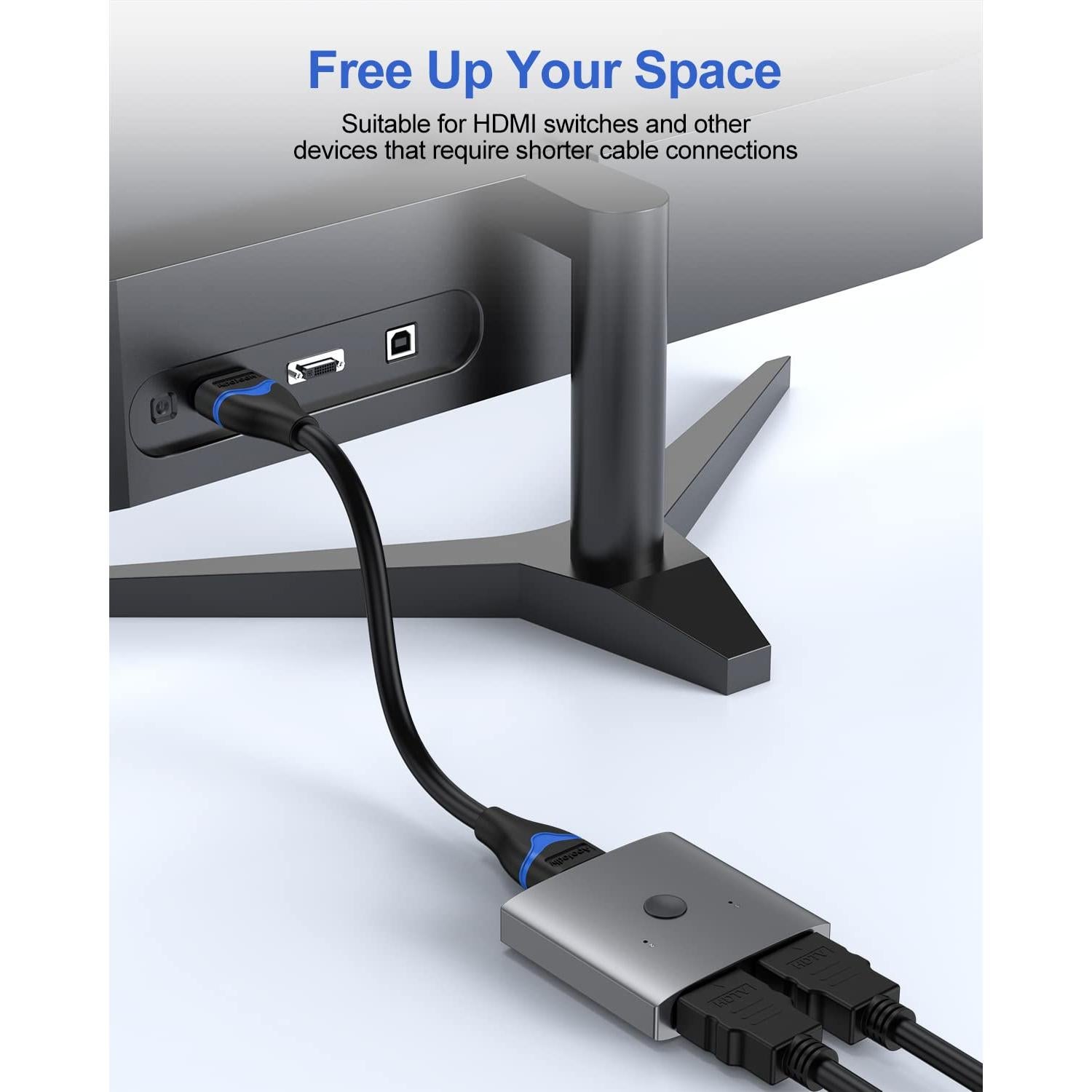 Cable HDMI corto 15 cm ApoJodly 4K 60Hz alta velocidad