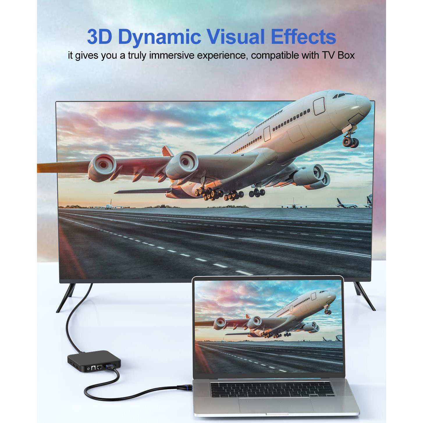 Cable HDMI corto 15 cm ApoJodly 4K 60Hz alta velocidad