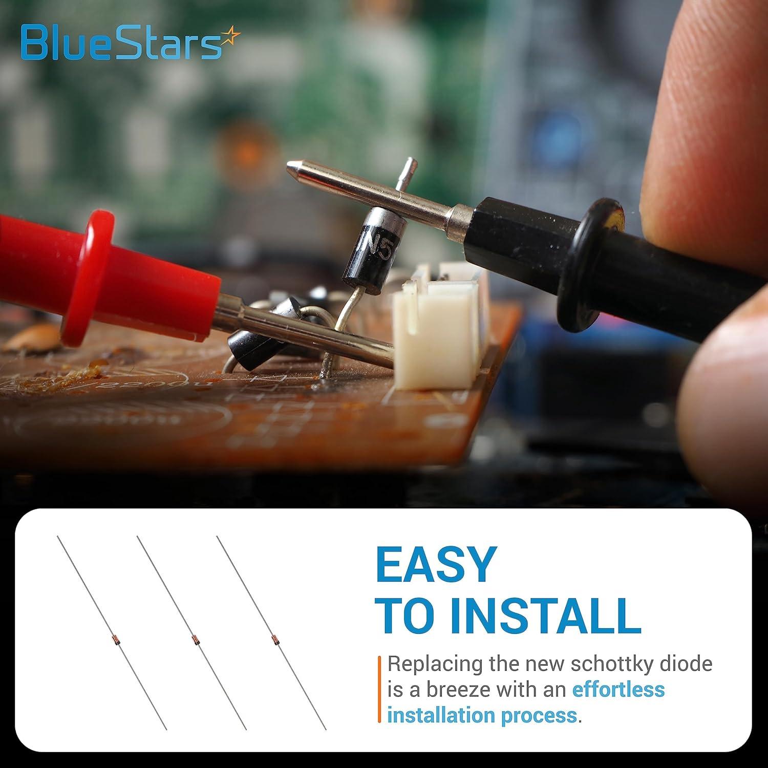 Diodo Schottky BlueStars 1N34A 50mA 65V 50 Pcs Axial