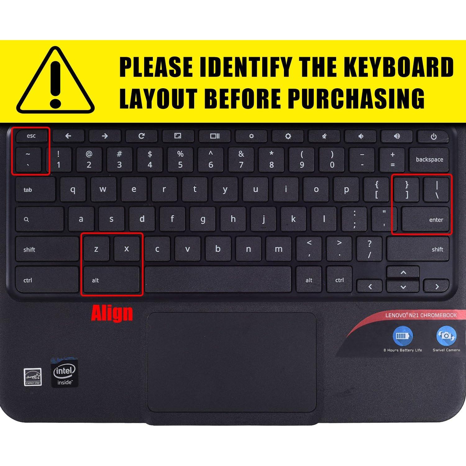 Cubierta de Teclado CaseBuy para Lenovo Chromebook 11.6" Negro