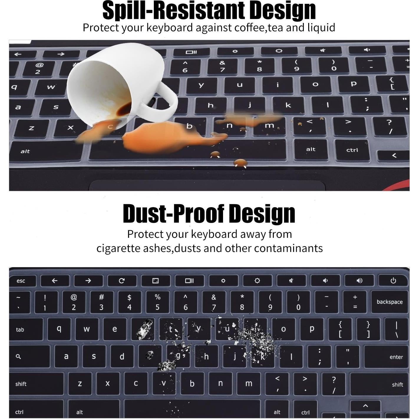 Cubierta de Teclado CaseBuy para Lenovo Chromebook 11.6" Negro