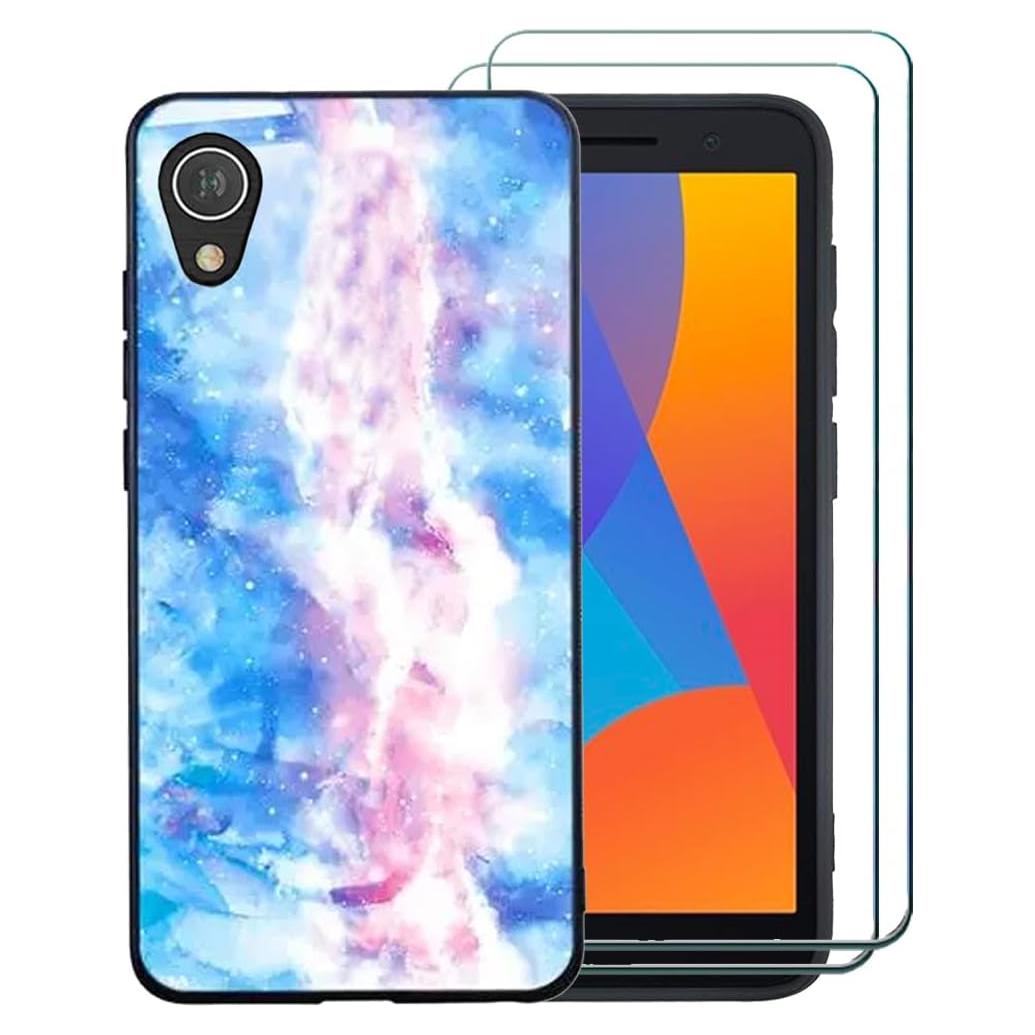 Funda Alcatel 1 5.0" 2019 2021 con Protector Pantalla TPU Azul