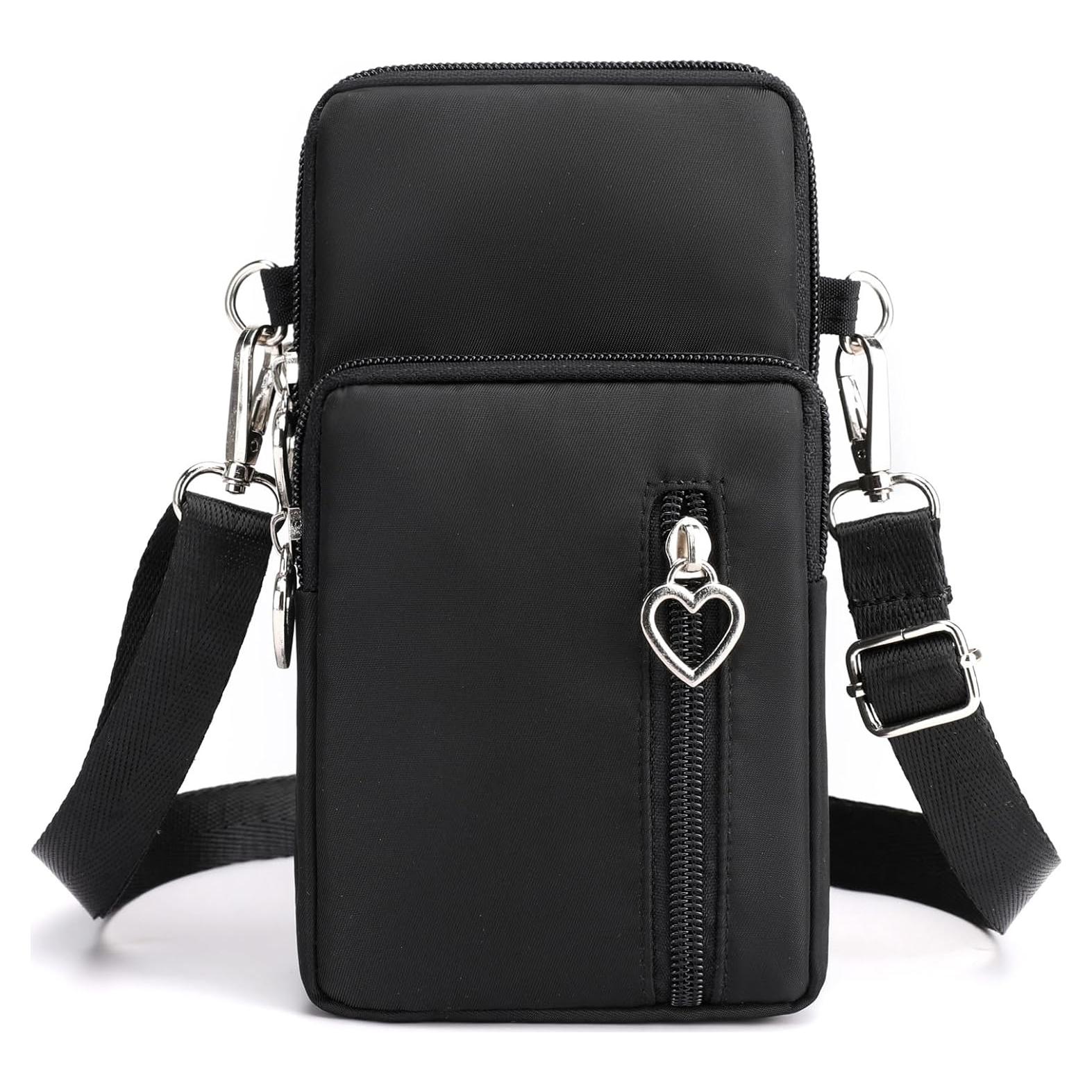 Bolso Cruzado Pequeño para Mujer - Nylon Resistente Negro