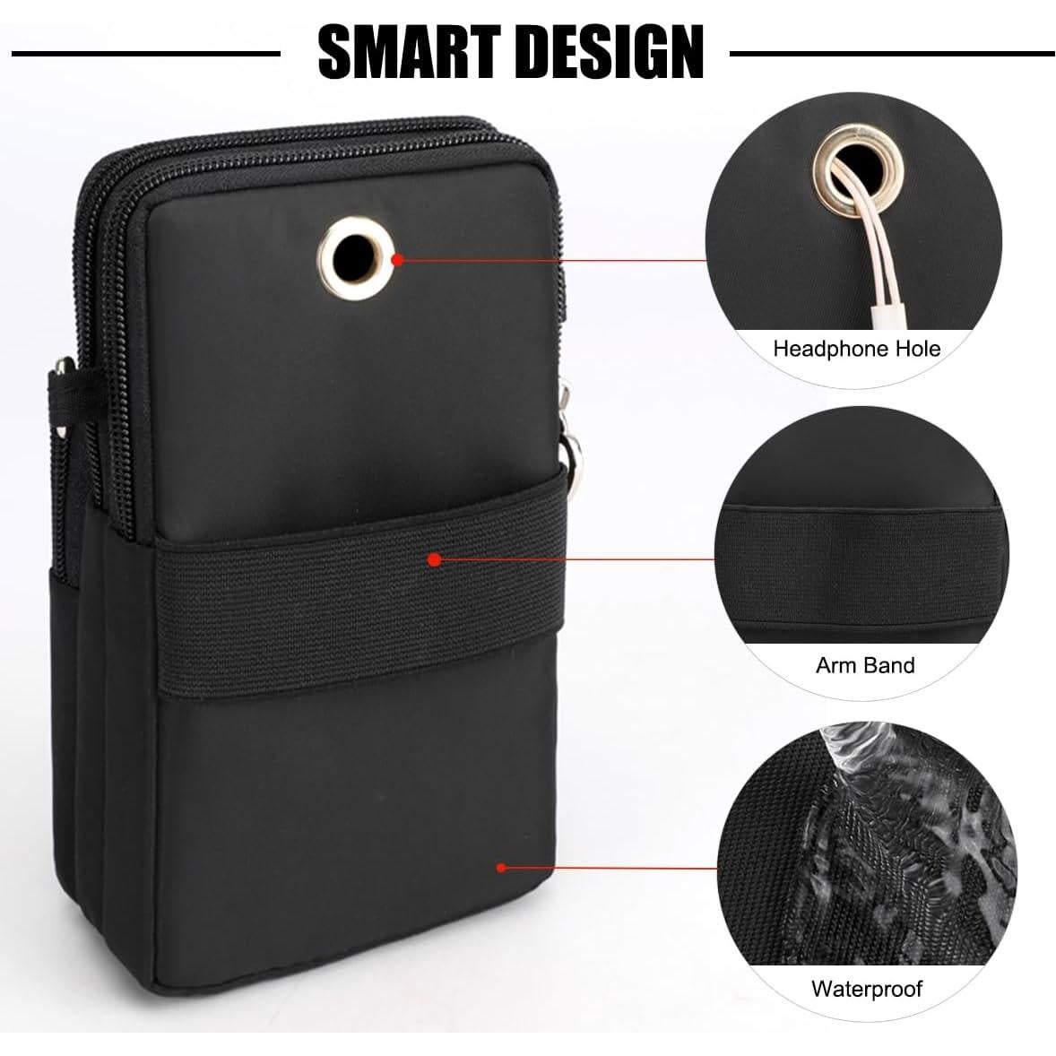 Bolso Cruzado Pequeño para Mujer - Nylon Resistente Negro