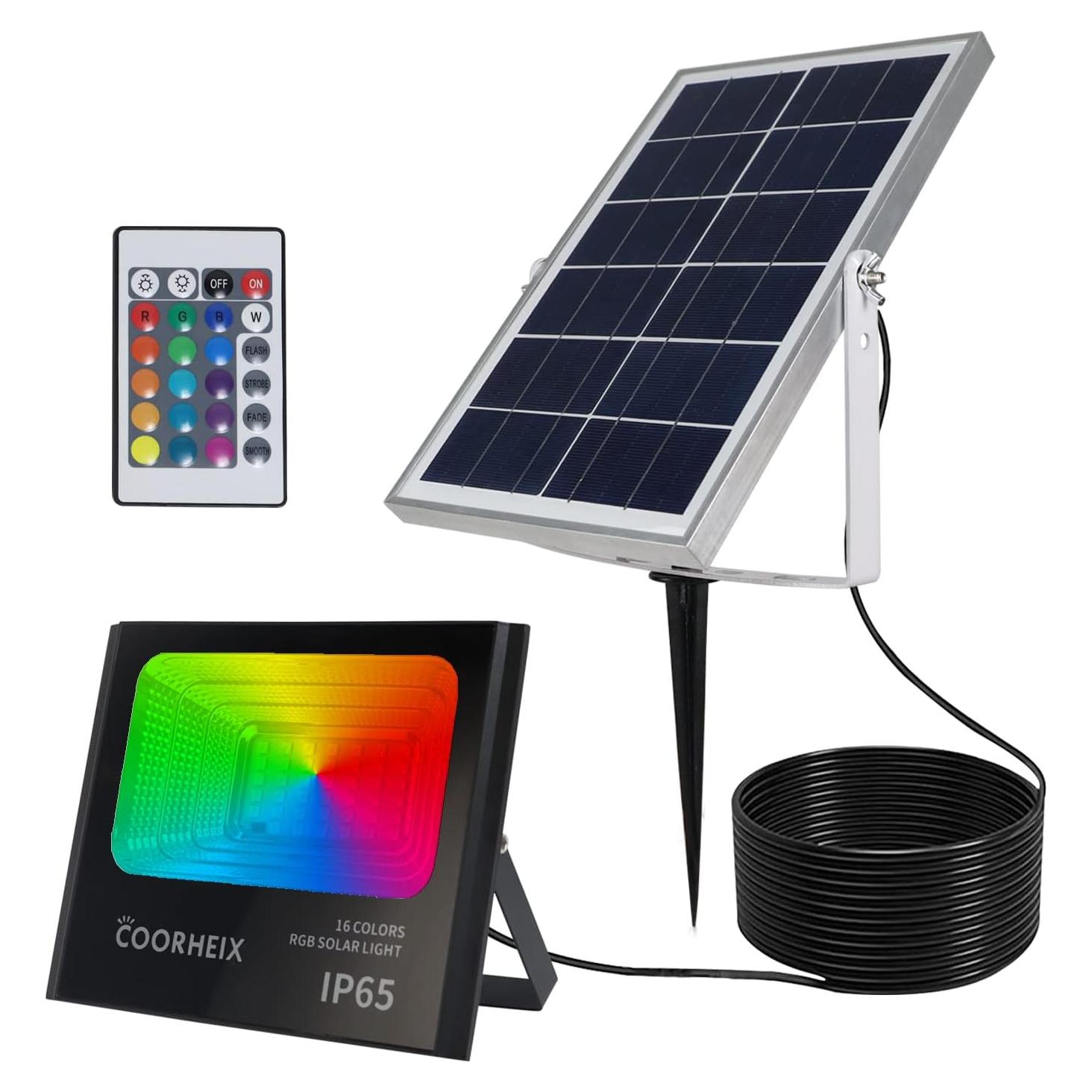 Luces de Inundación Solar RGBW XIEGAO 40W IP65 para Exteriores
