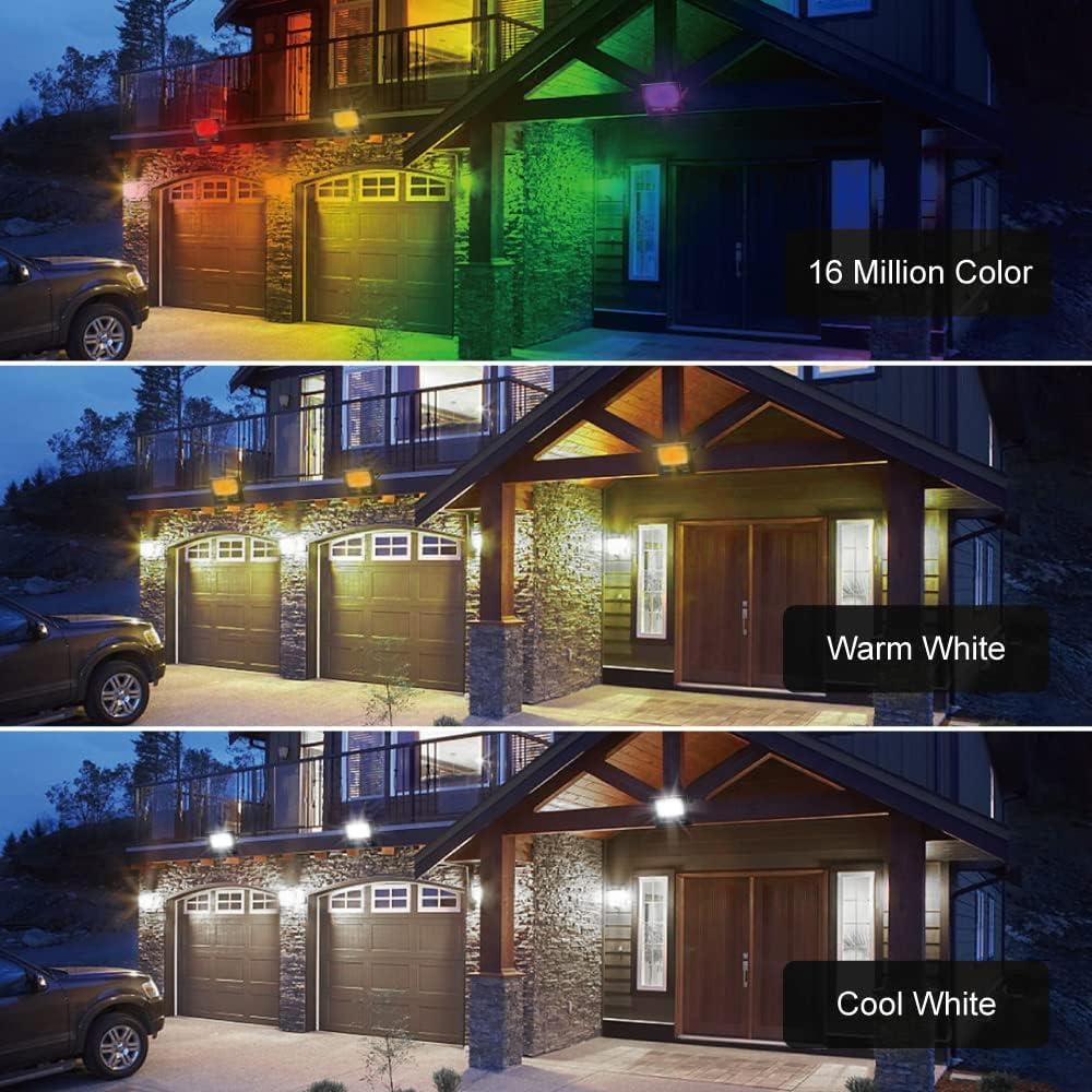 Luces de Inundación Solar RGBW XIEGAO 40W IP65 para Exteriores