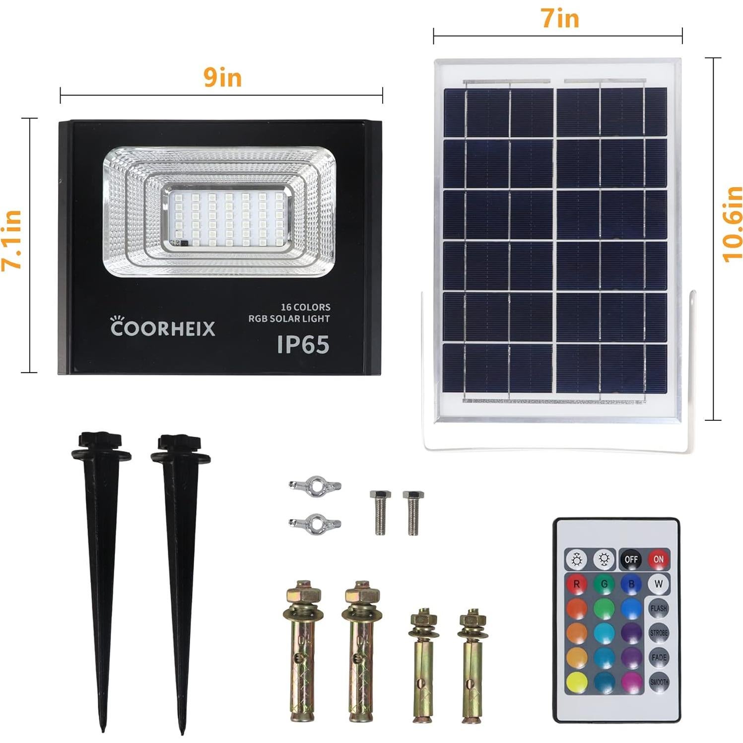Luces de Inundación Solar RGBW XIEGAO 40W IP65 para Exteriores