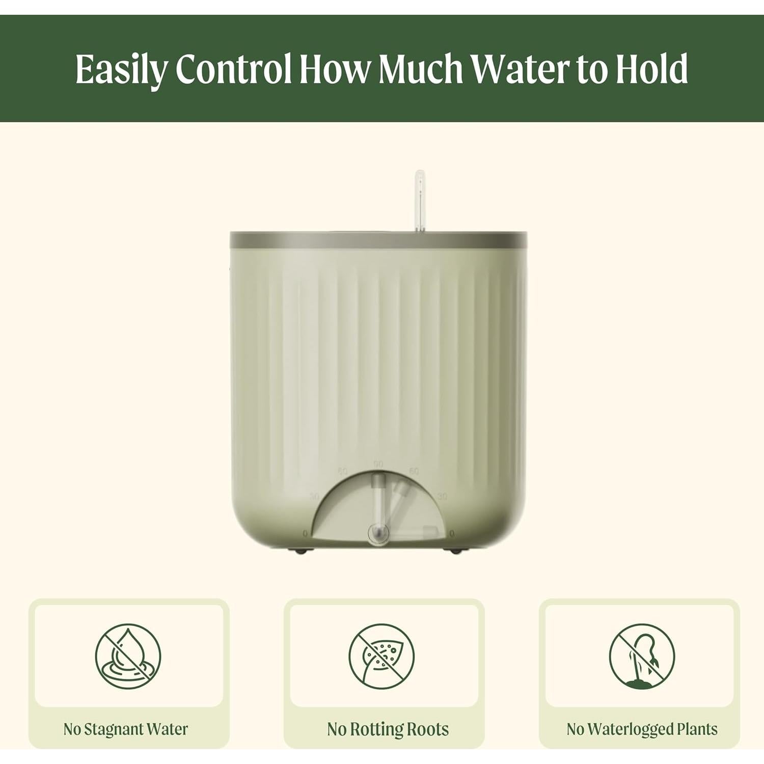 Maceta Autorriego Vego Garden 38.1 cm Blanco Crema para Interior