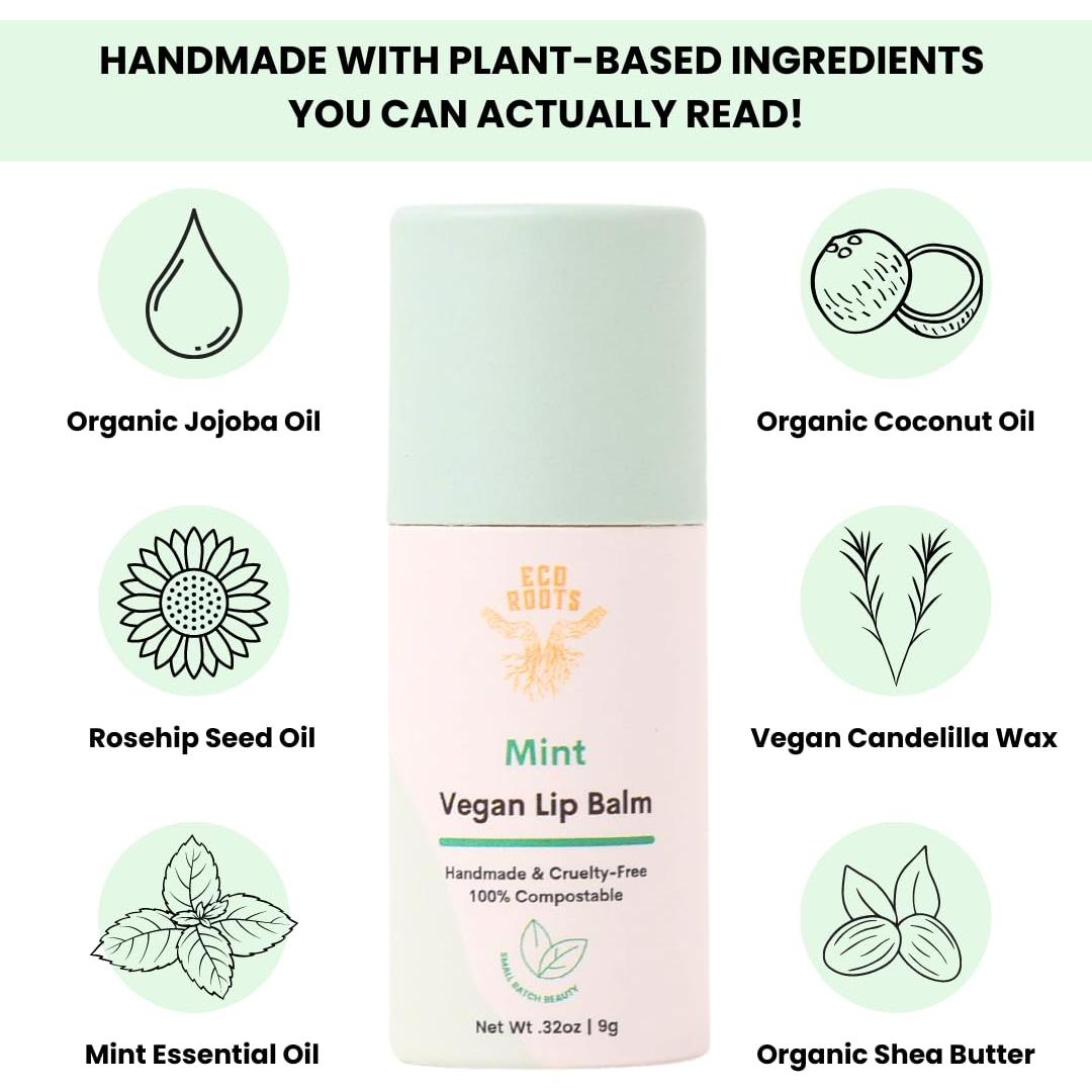 Bálsamo Labial Orgánico EcoRoots Menta 2 Piezas 32g