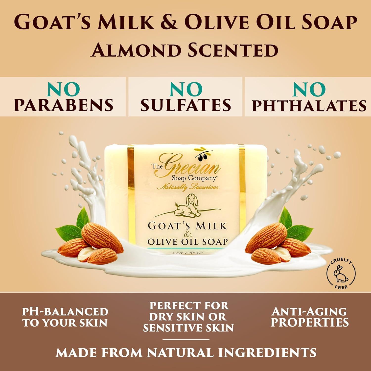 Jabón Natural de Leche de Cabra y Aceite de Oliva - 3 Piezas Aroma Almendra