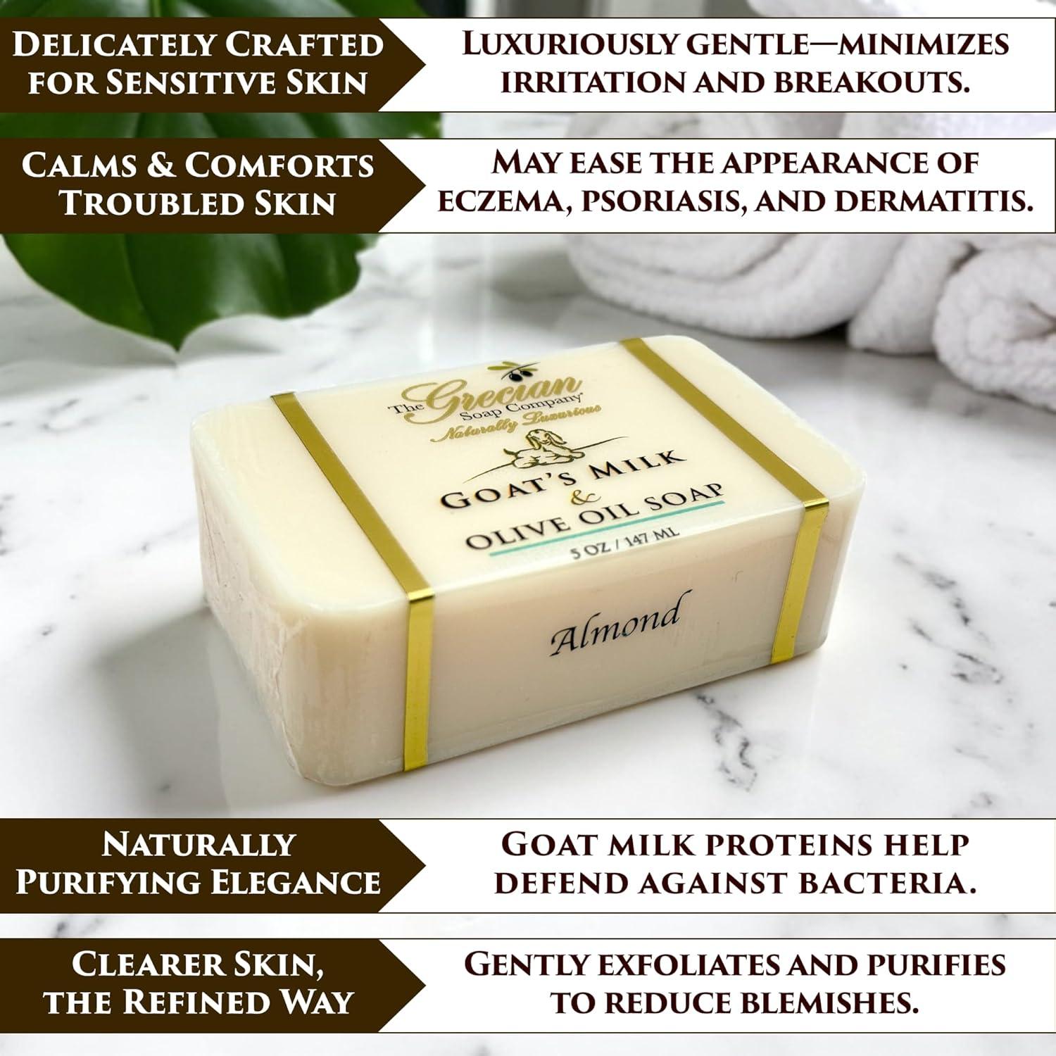 Jabón Natural de Leche de Cabra y Aceite de Oliva - 3 Piezas Aroma Almendra