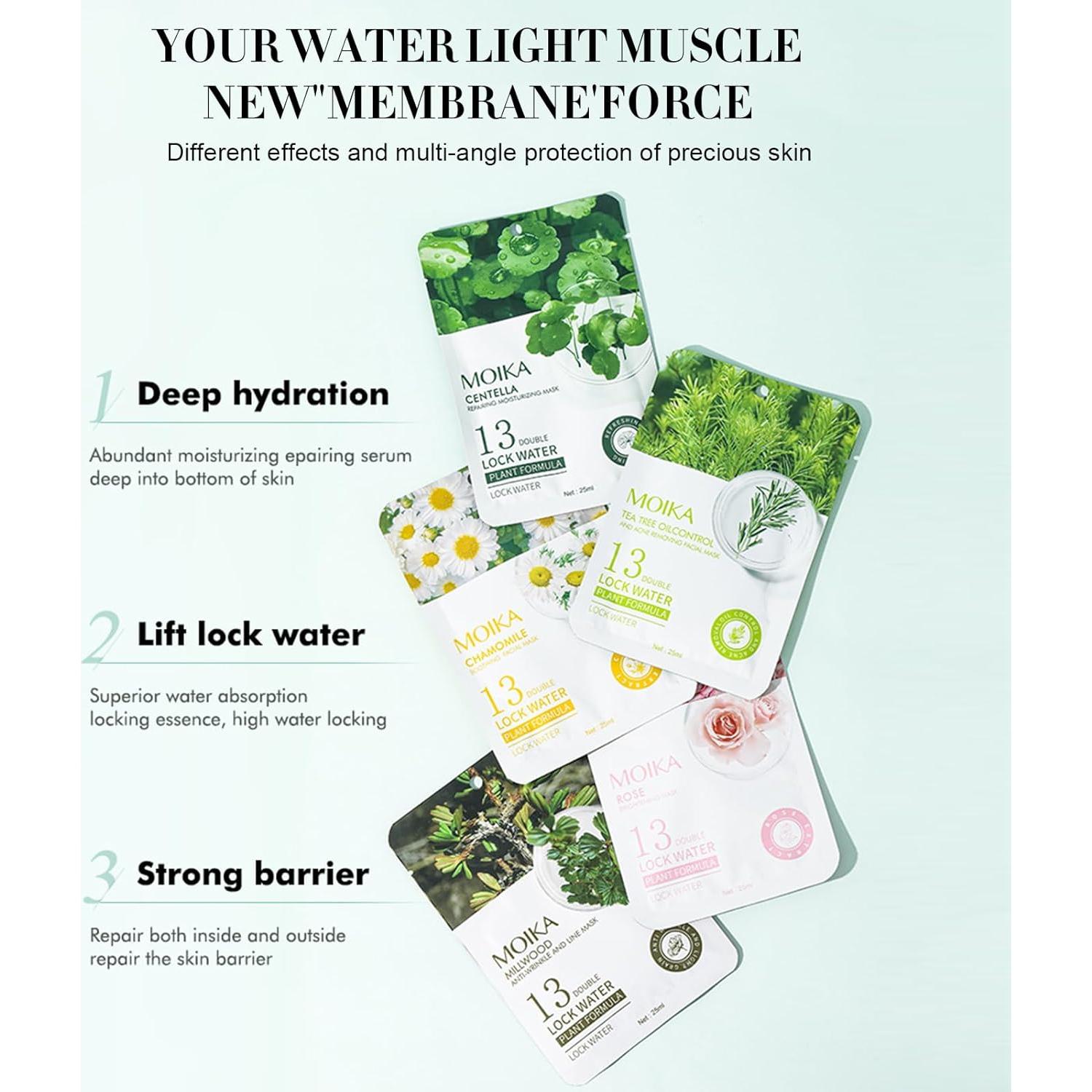 Mascarillas Faciales Hidratantes MOND'SUB 10 Piezas - Todo Tipo de Piel