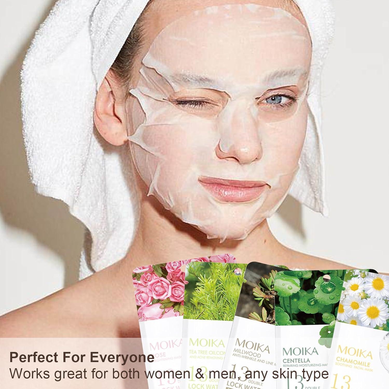 Mascarillas Faciales Hidratantes MOND'SUB 10 Piezas - Todo Tipo de Piel