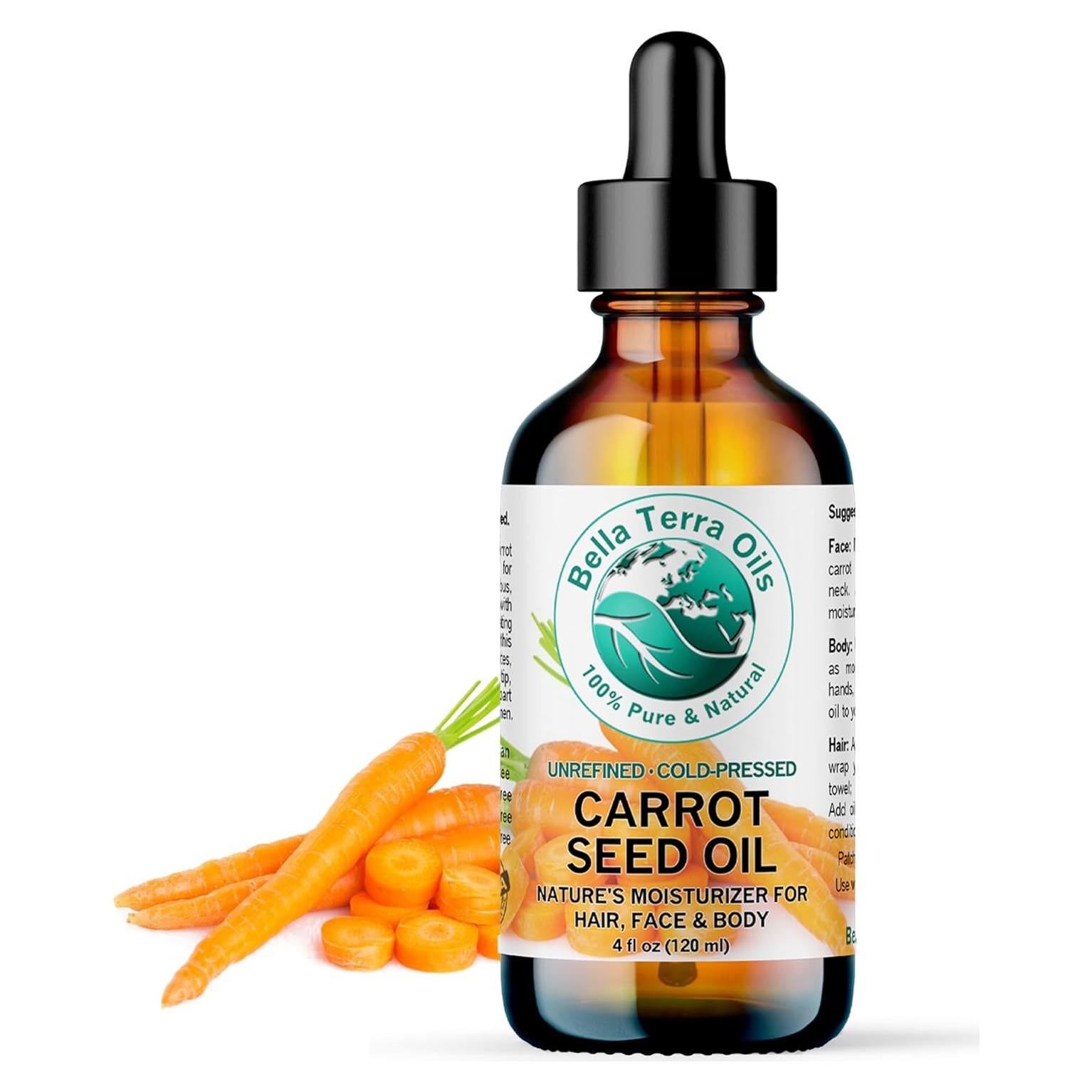 Aceite de Semilla de Zanahoria Orgánico Bella Terra 118 ml - Nutre Piel y Cabello