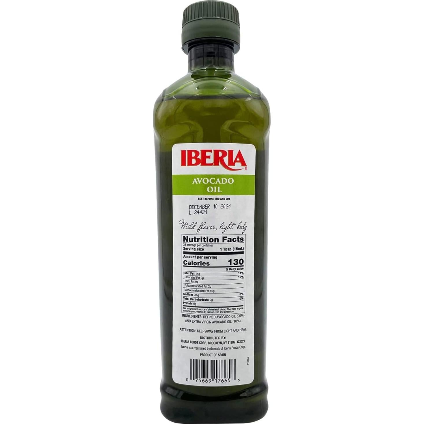 Aceite de Aguacate Puro Iberia 500 ml - Saludable y Versátil